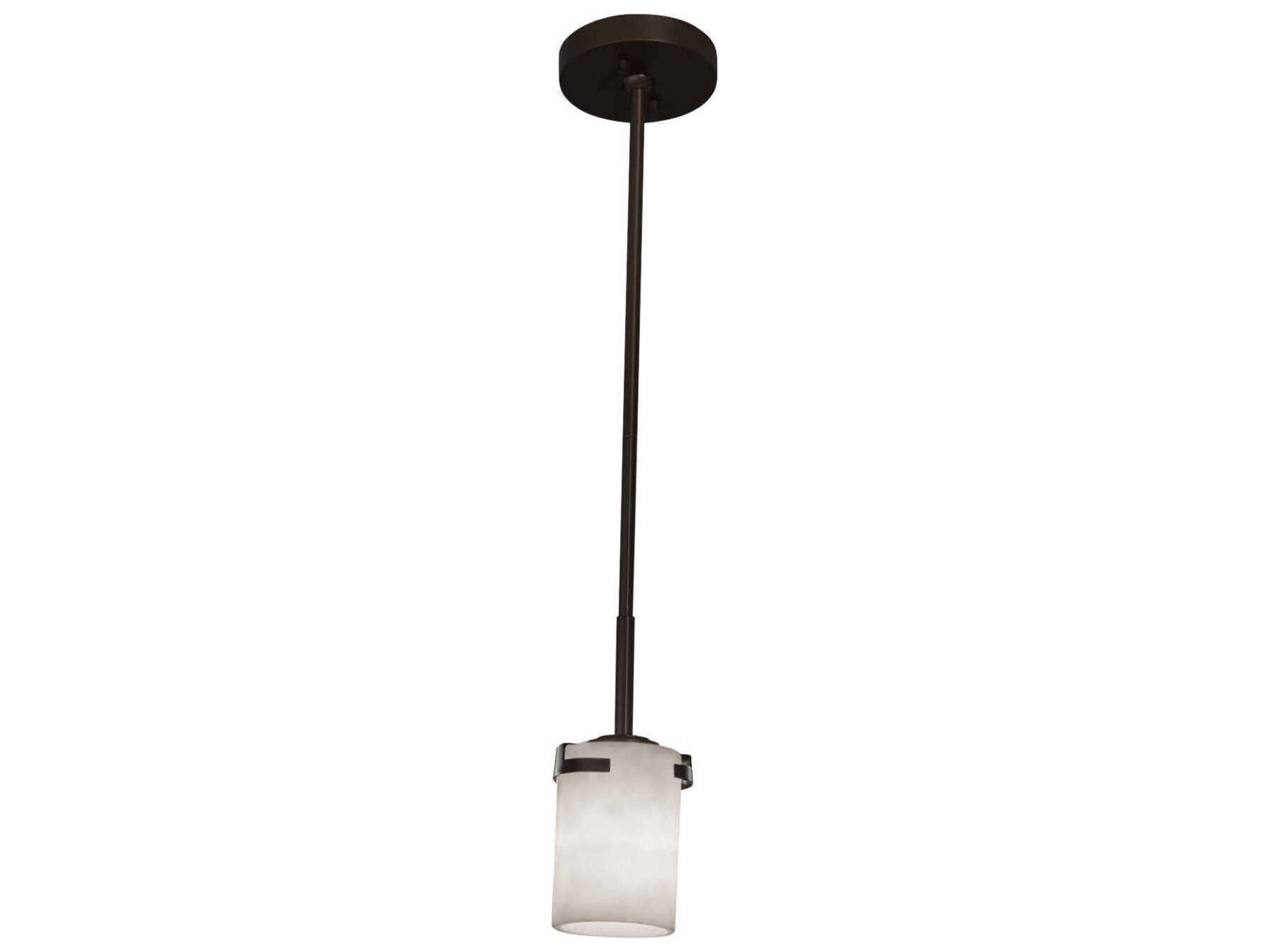 Justice Design Group Clouds 1-Light Bronze Cylinder Mini Pendant
