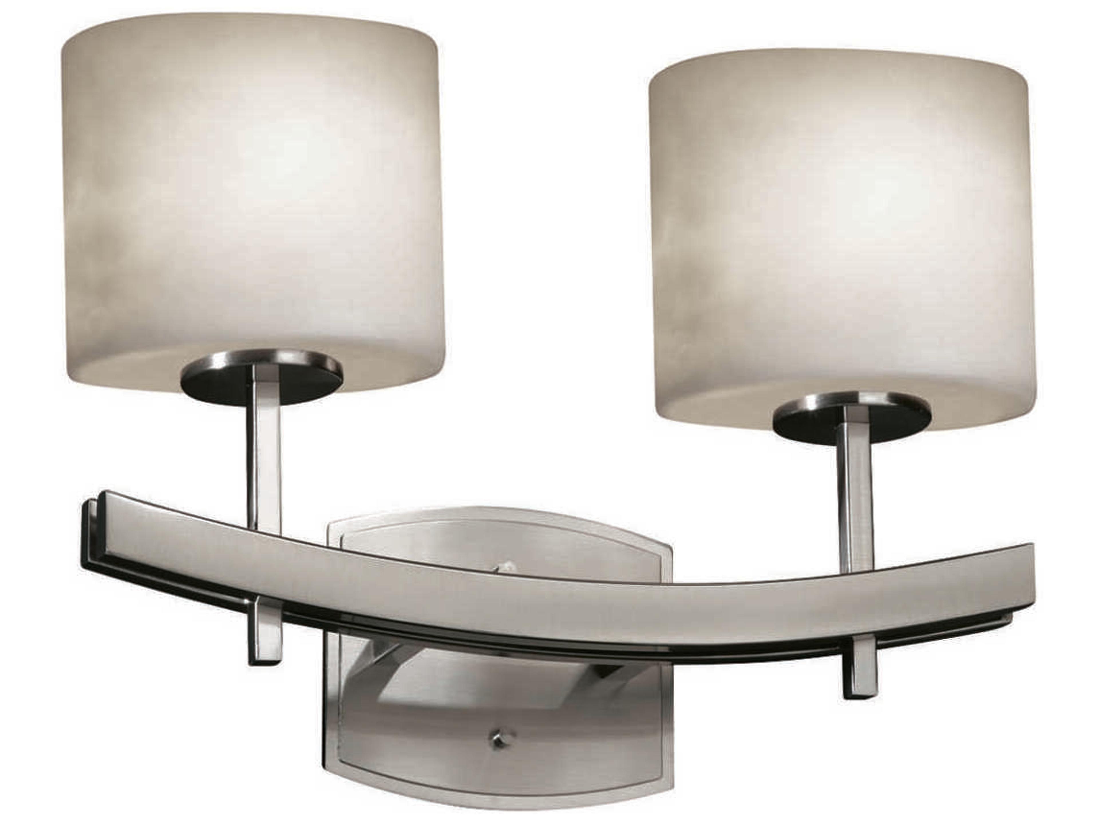 Clouds 2-Light Nickel Vanity Light