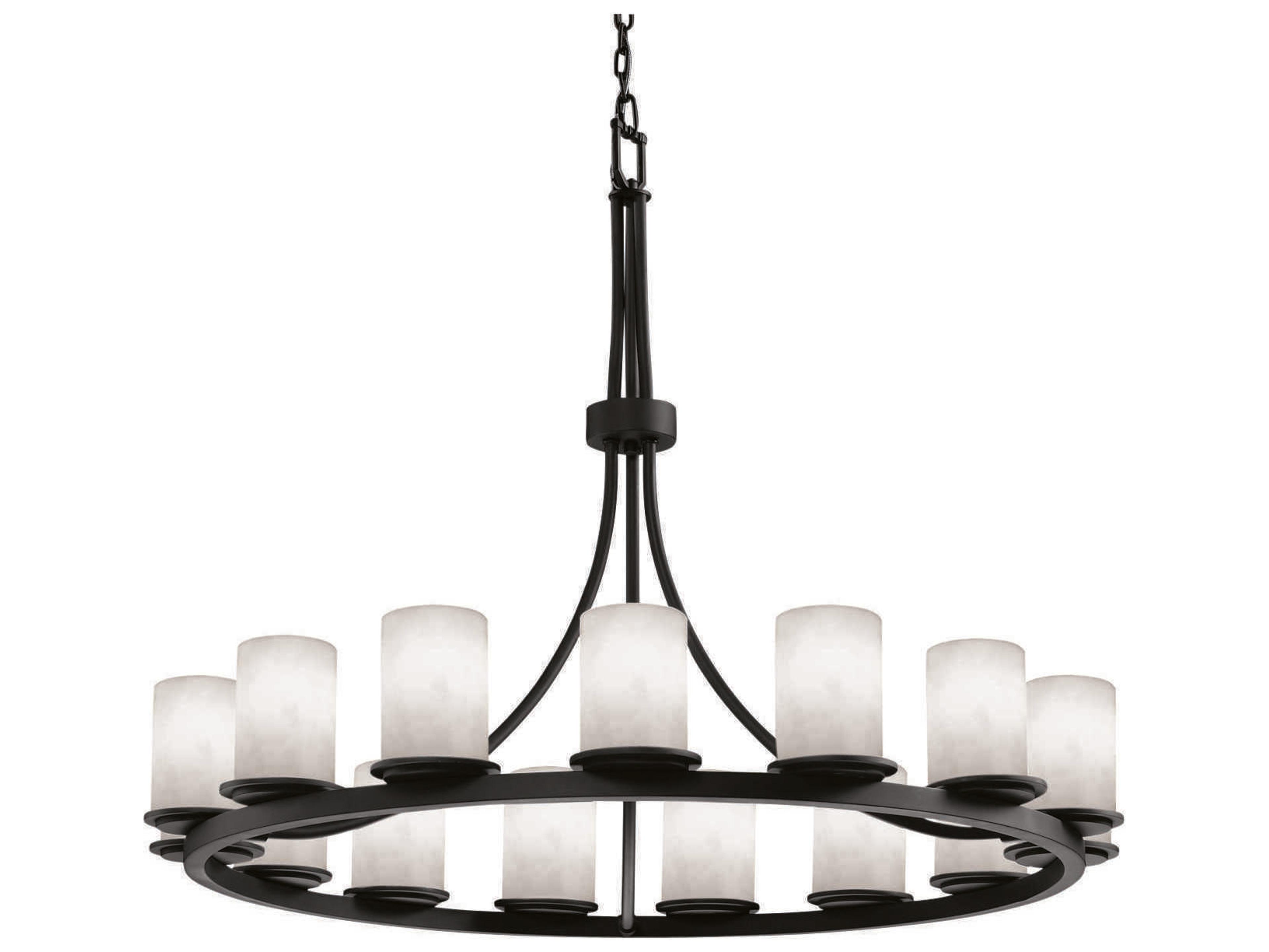 Clouds 15-Light Black Cylinder Chandelier