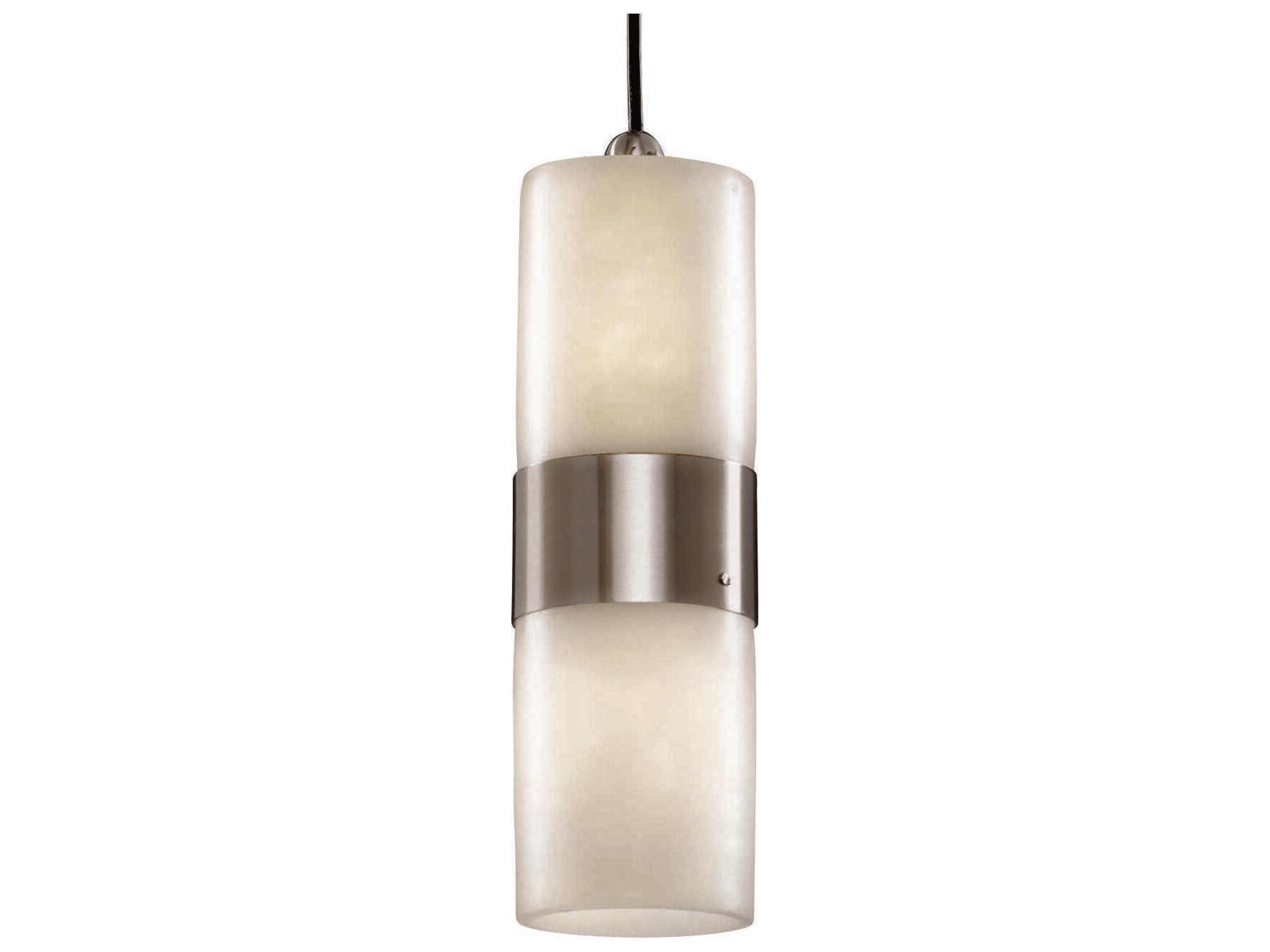 Justice Design Group Clouds 2-Light Nickel Cylinder Mini Pendant