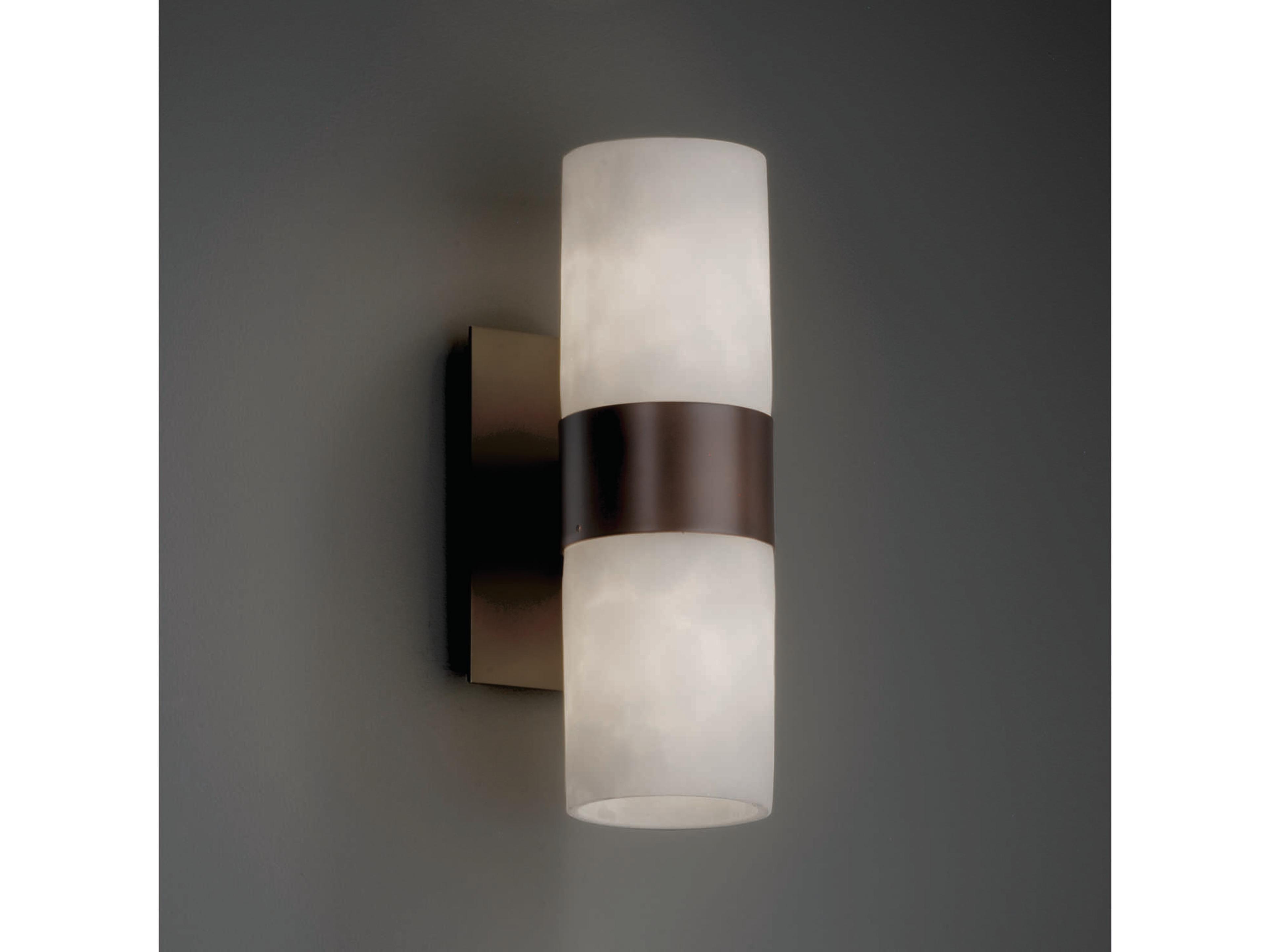Justice Design Group Clouds 2-Light Bronze Glass Wall Sconce