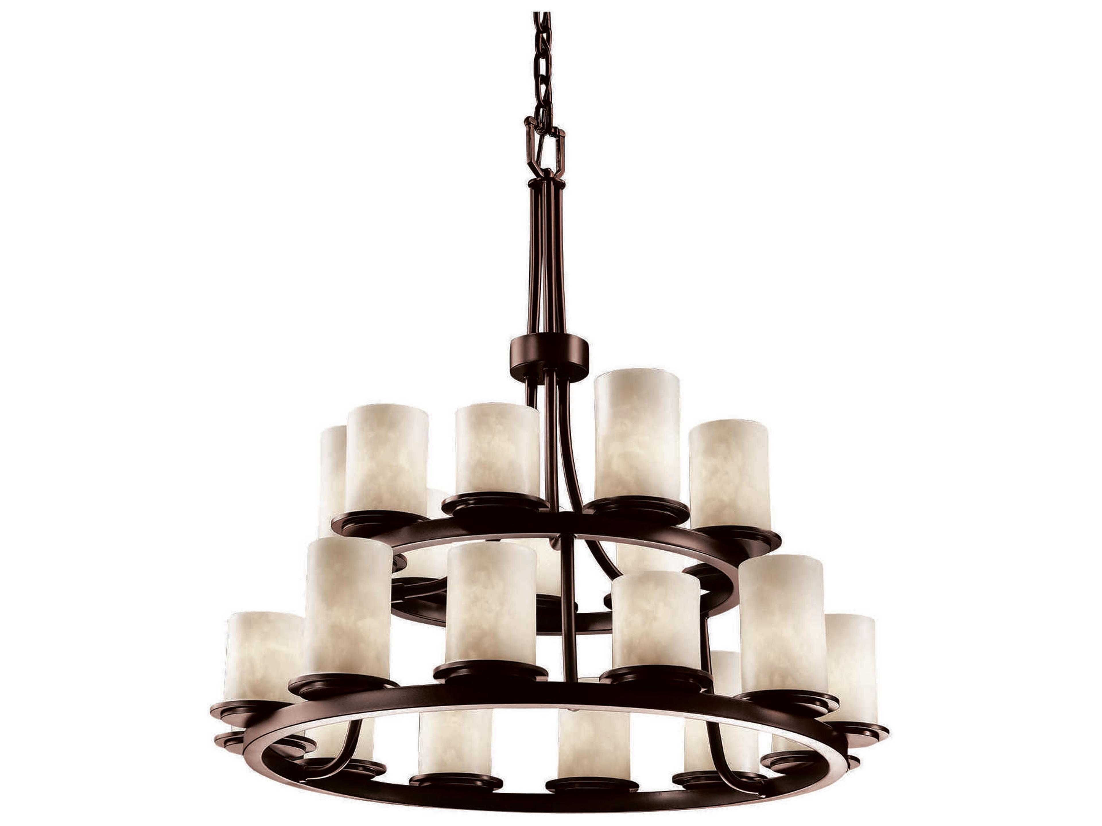 Clouds 21-Light Bronze Cylinder Tiered Chandelier