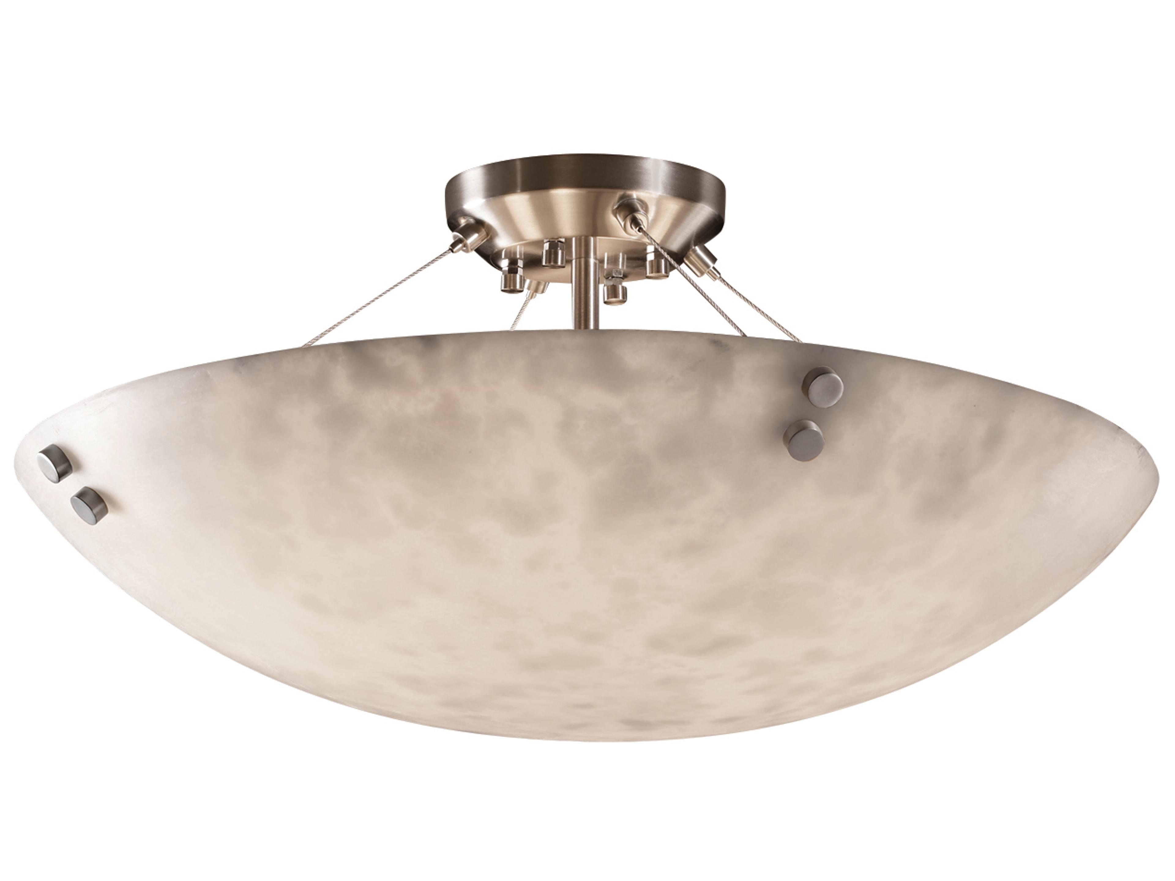Clouds 3-Light Nickel Bowl Semi Flush Mount