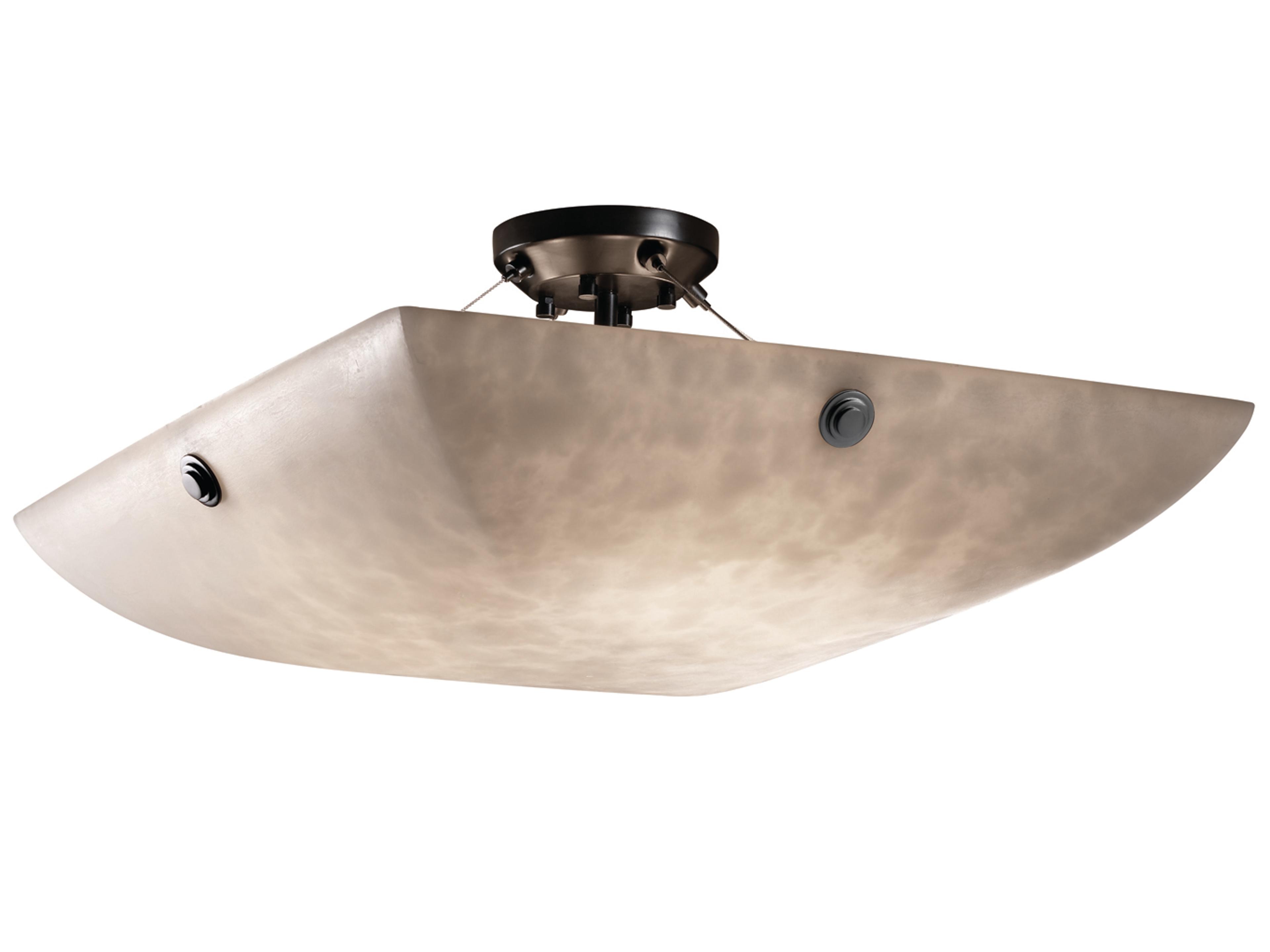 Justice Design Group Clouds 3-Light Nickel Bowl Semi Flush Mount