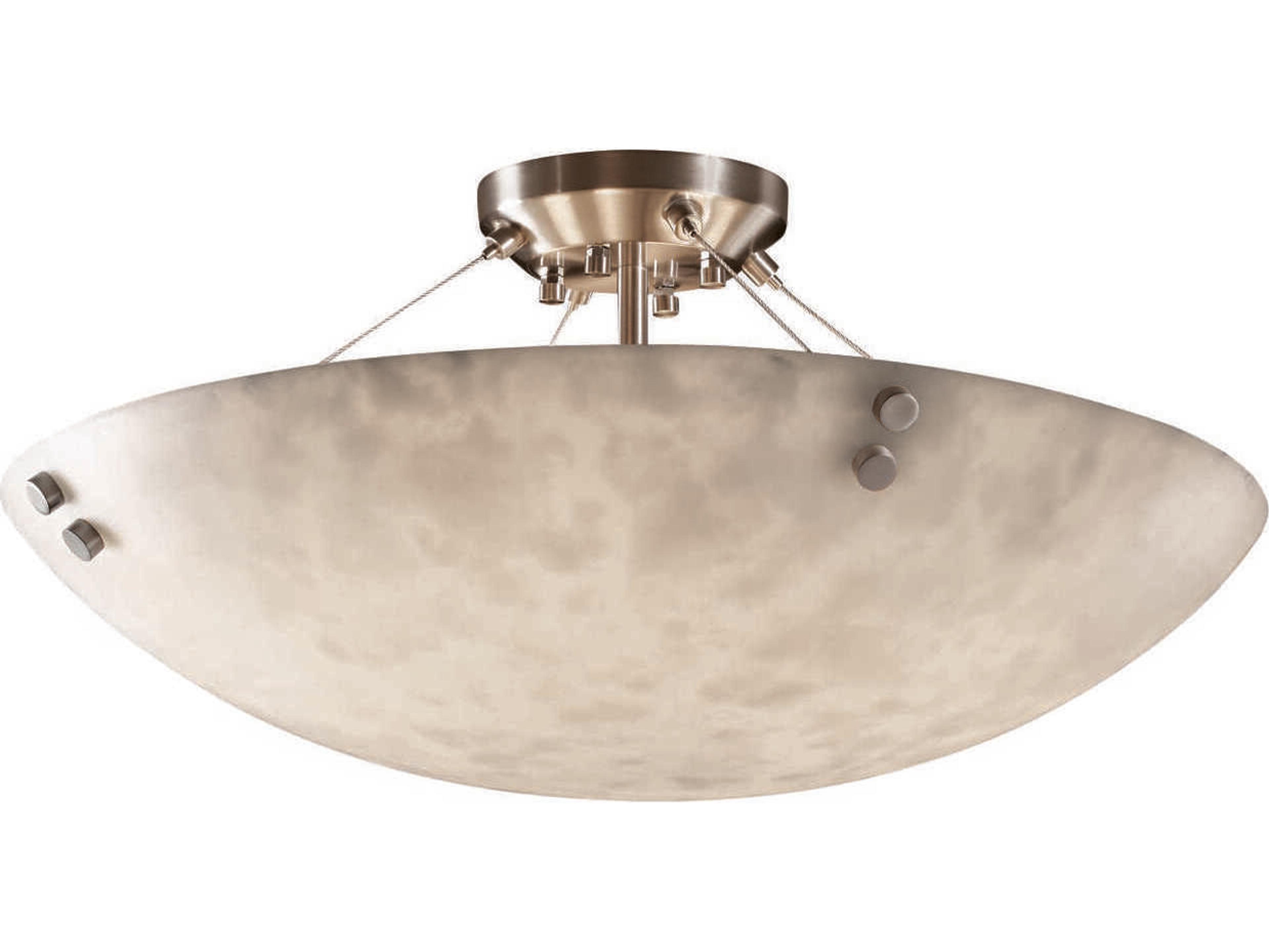 Clouds 6-Light Nickel Bowl Semi Flush Mount