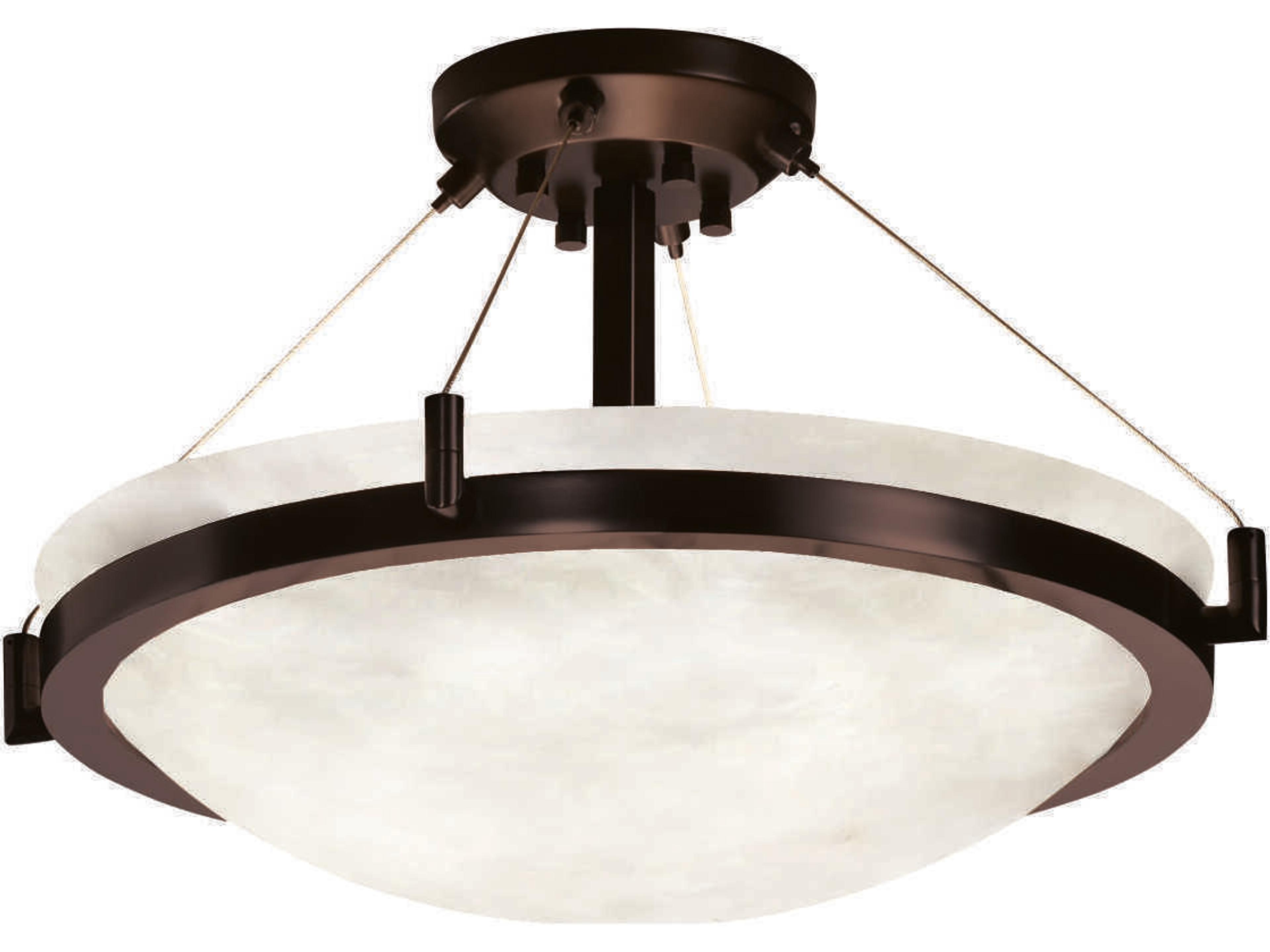 Clouds 3-Light Bronze Bowl Semi Flush Mount