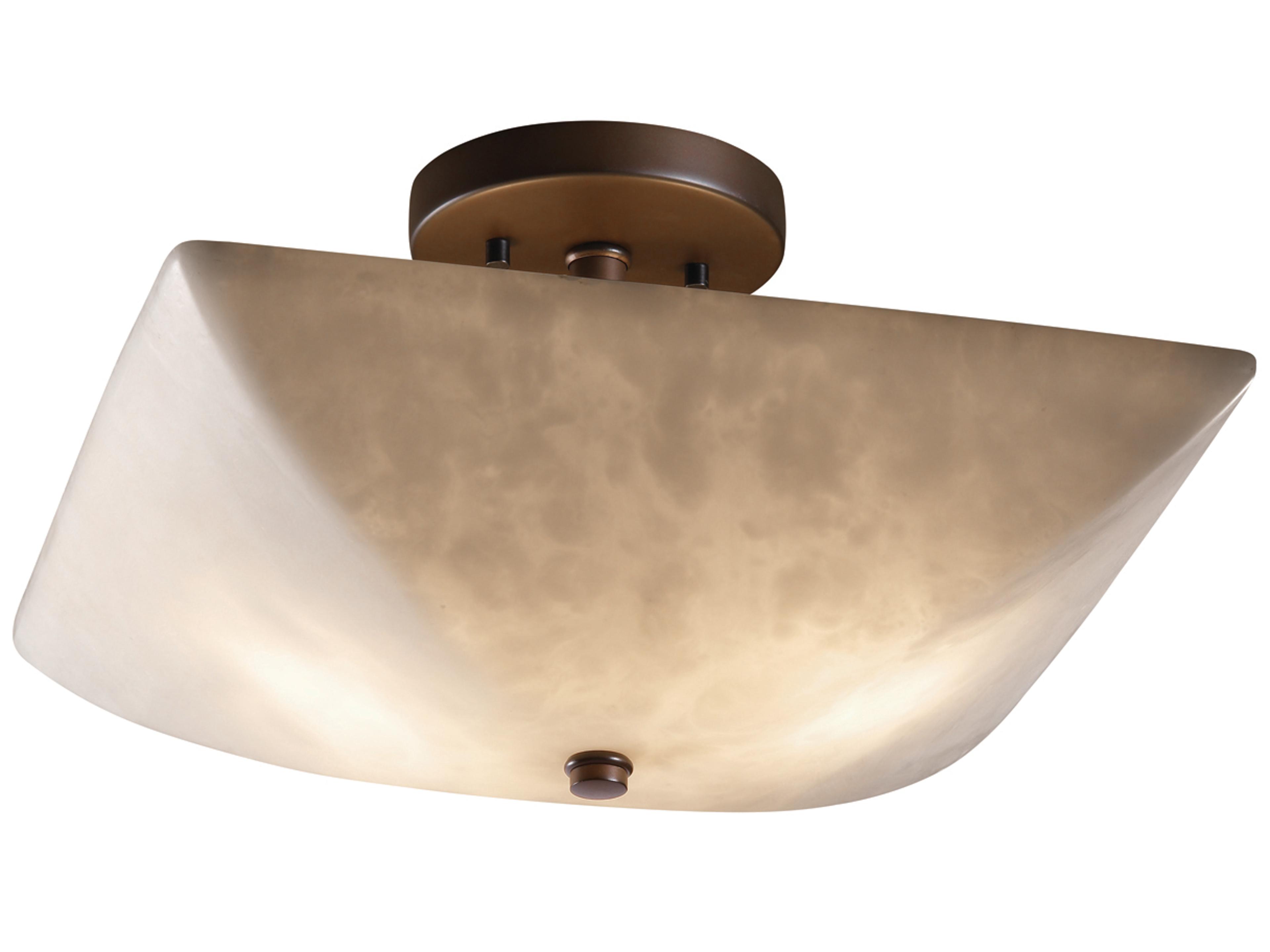 Clouds 2-Light Bronze Bowl Semi Flush Mount