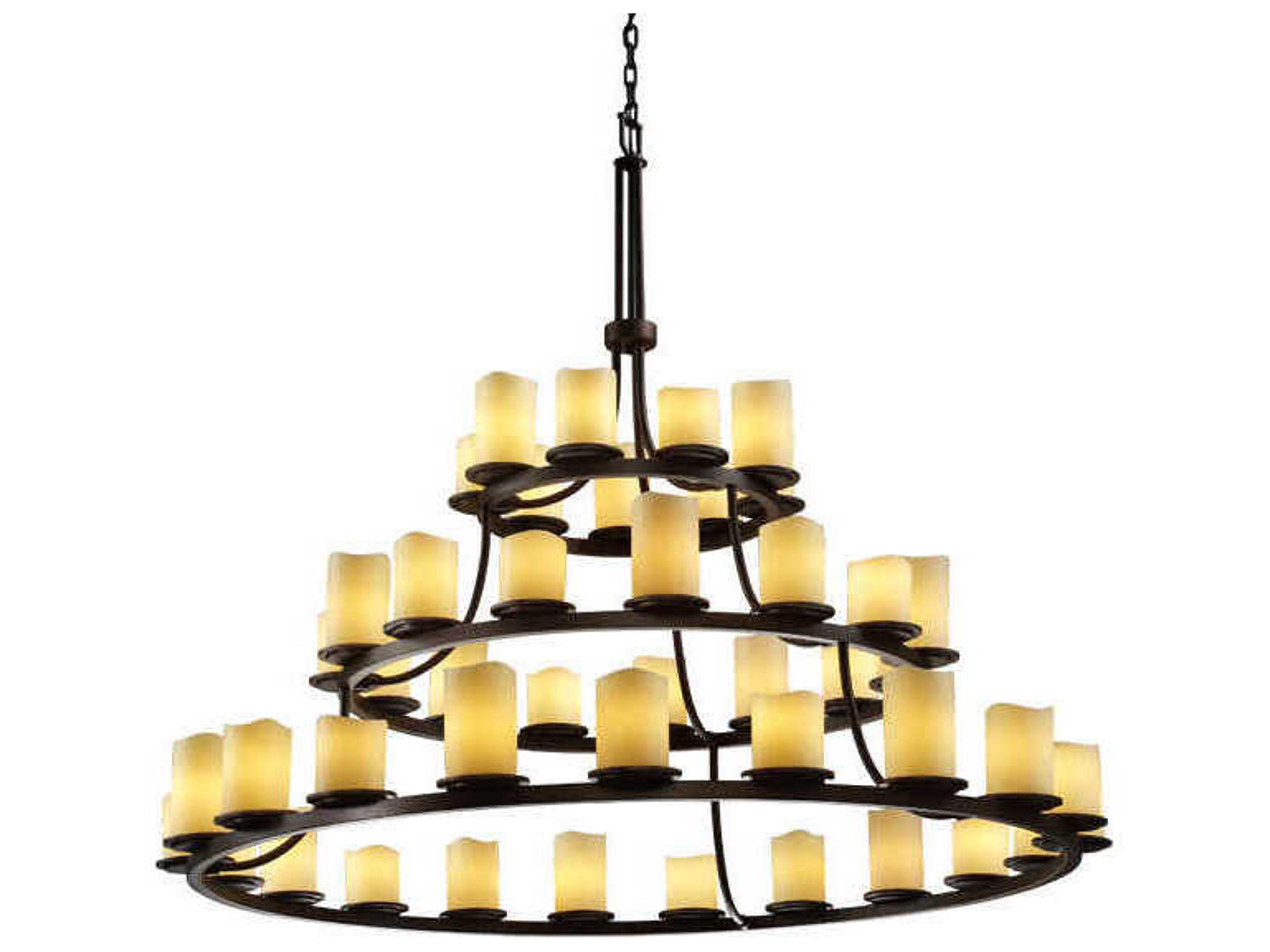 Candlearia 45-Light Bronze Cylinder Tiered Chandelier