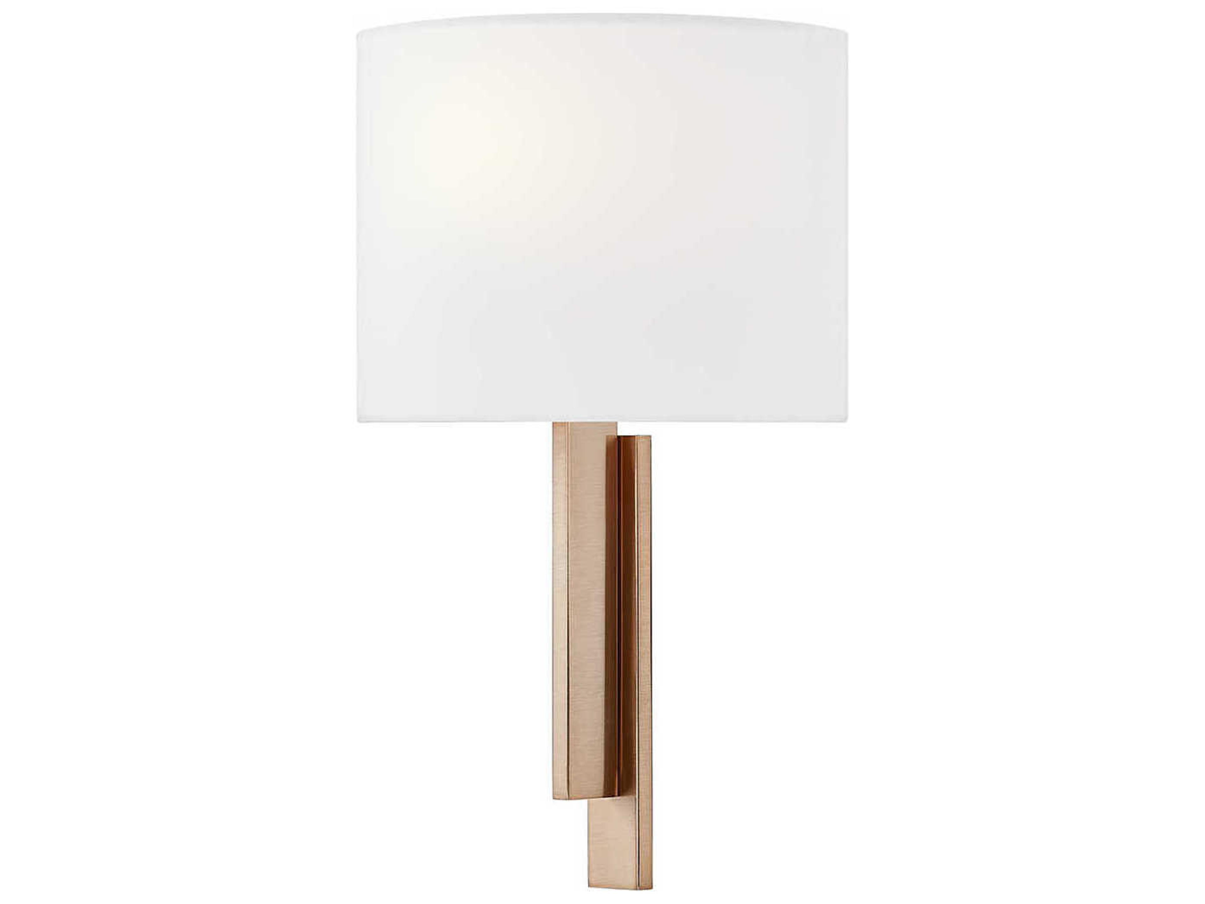 Textile Hamilton 1-Light Brushed Brass Wall Sconce