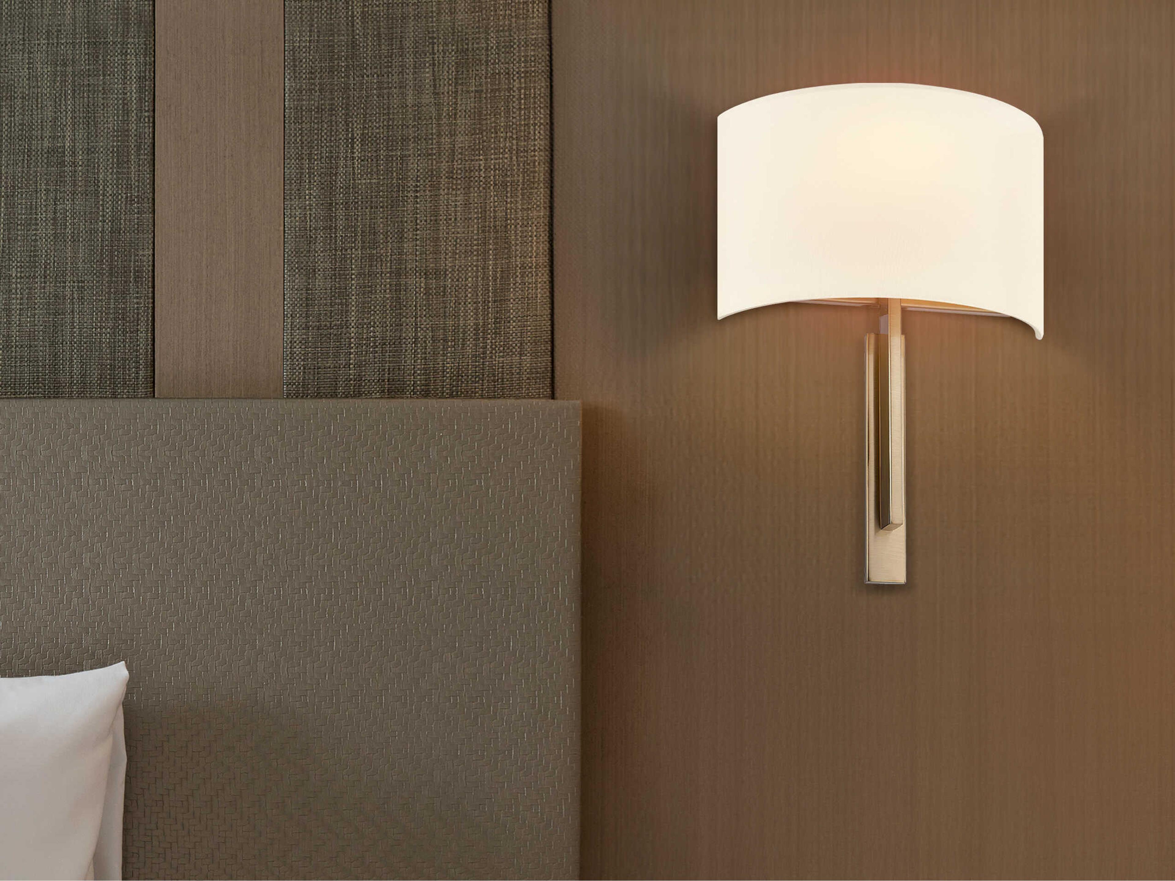 Justice Design Group Textile Hamilton 1-Light Brushed Brass Wall Sconce