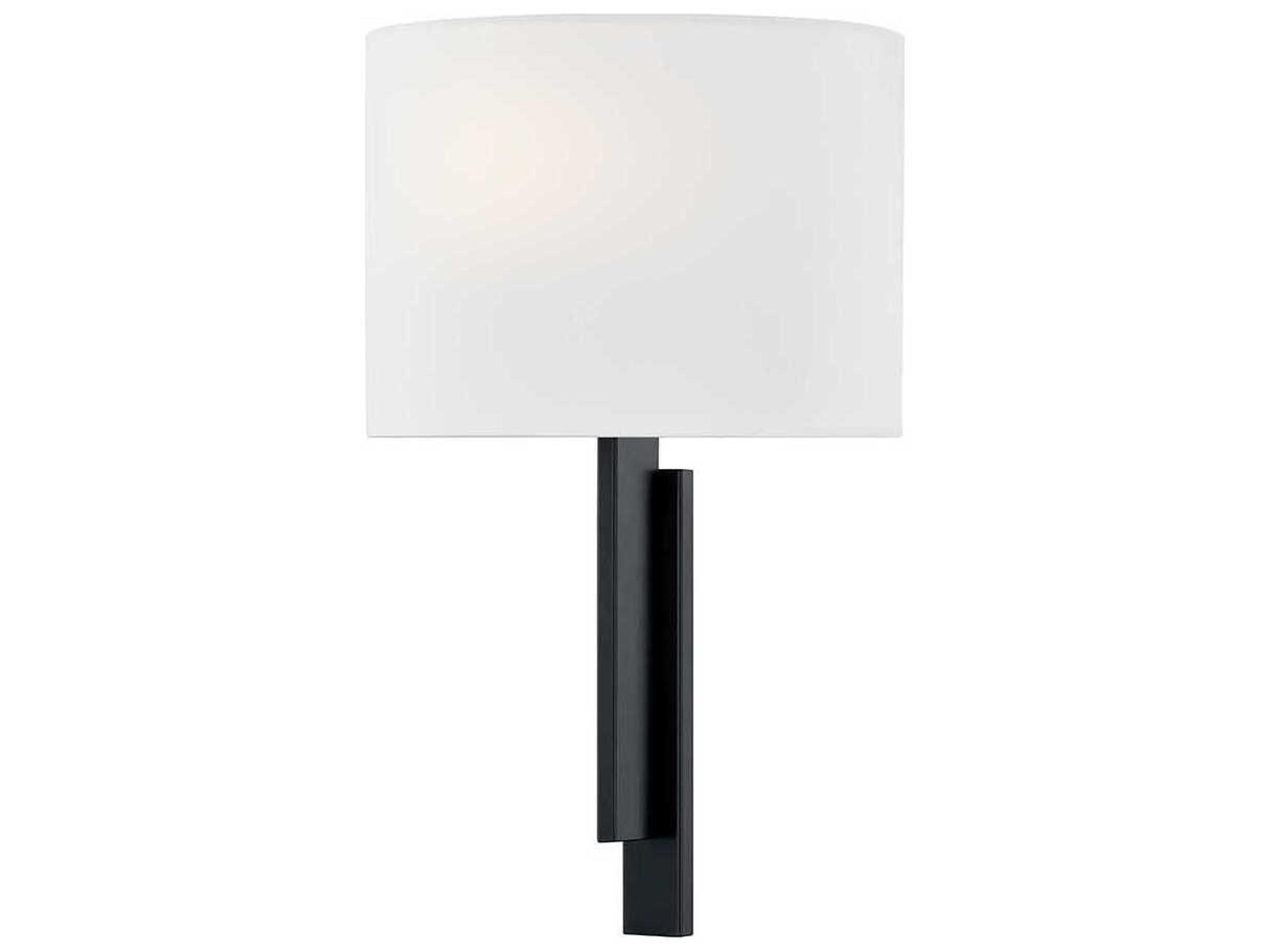 Textile Hamilton 1-Light Matte Black Wall Sconce