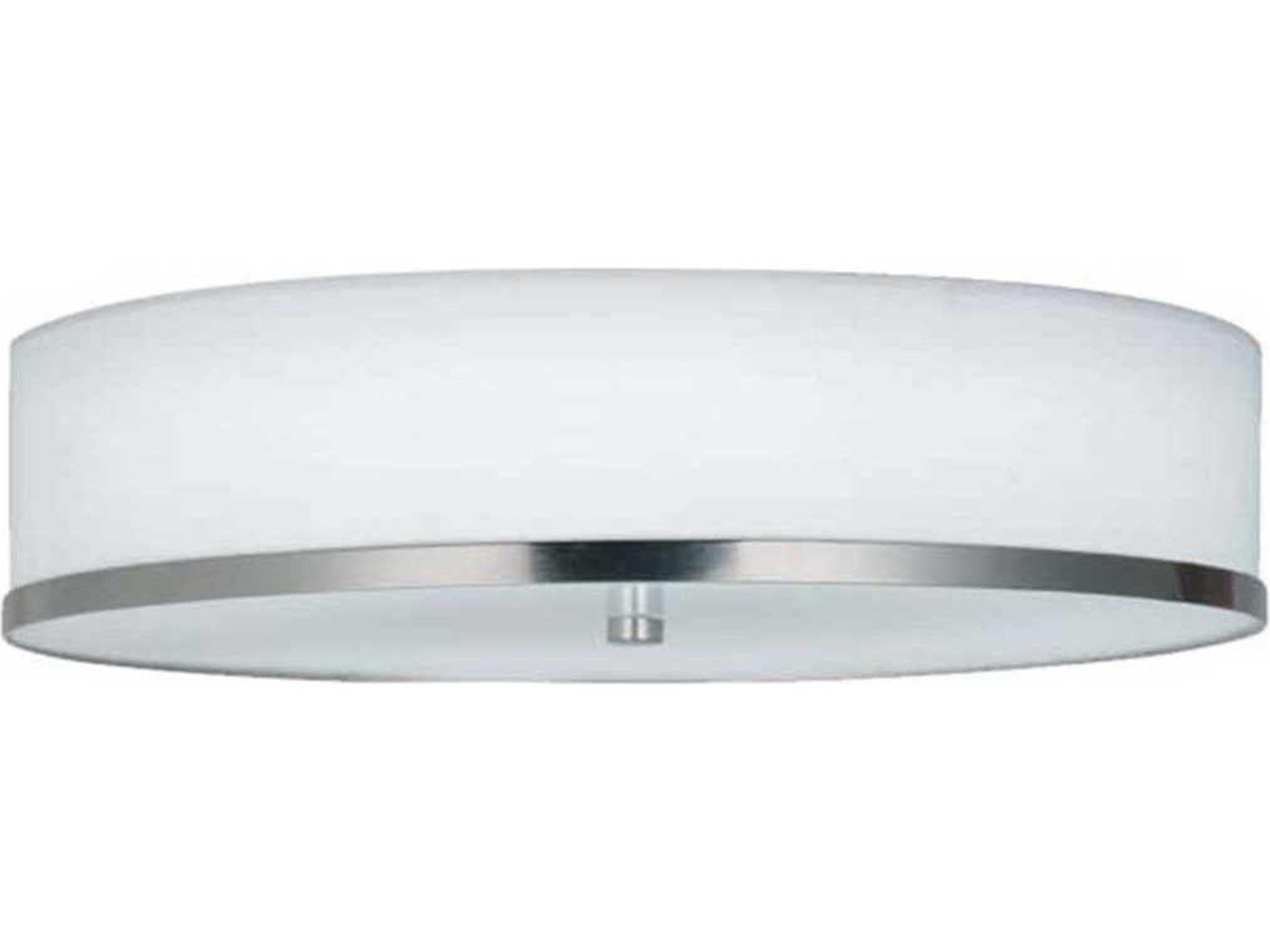 Textile Brushed Nickel LED Drum Flush Mount