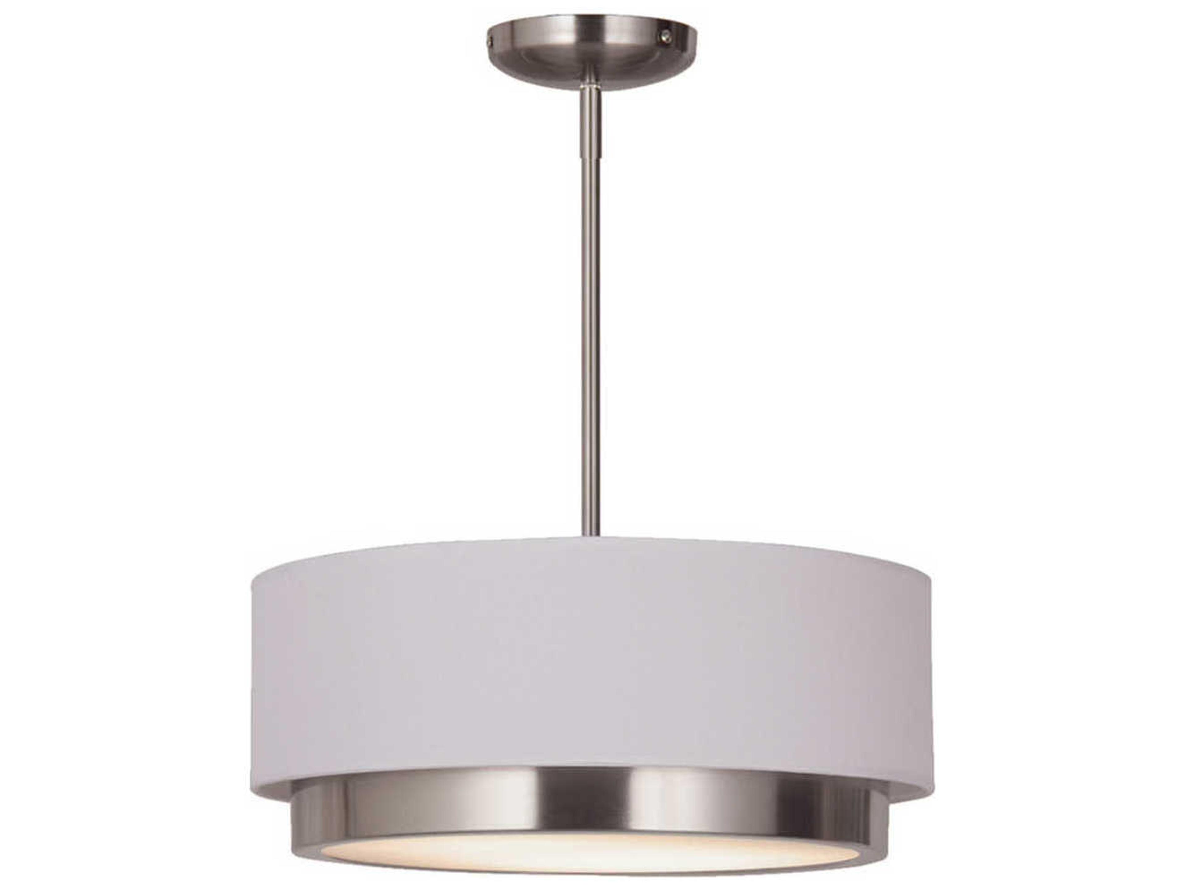 Justice Design Group Textile Black LED Drum Pendant