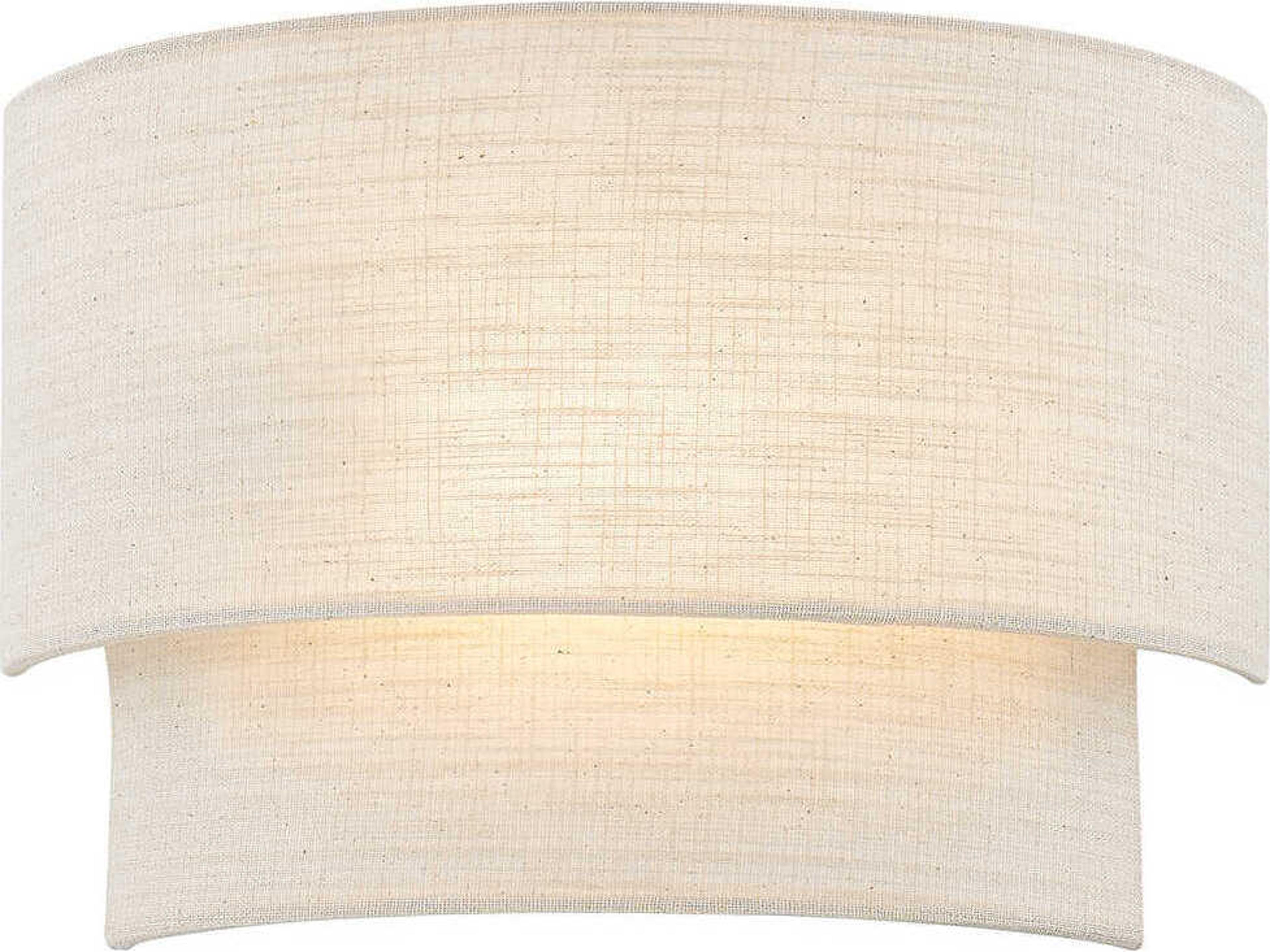Textile 1-Light Cream Linen Off White ADA Wall Sconce