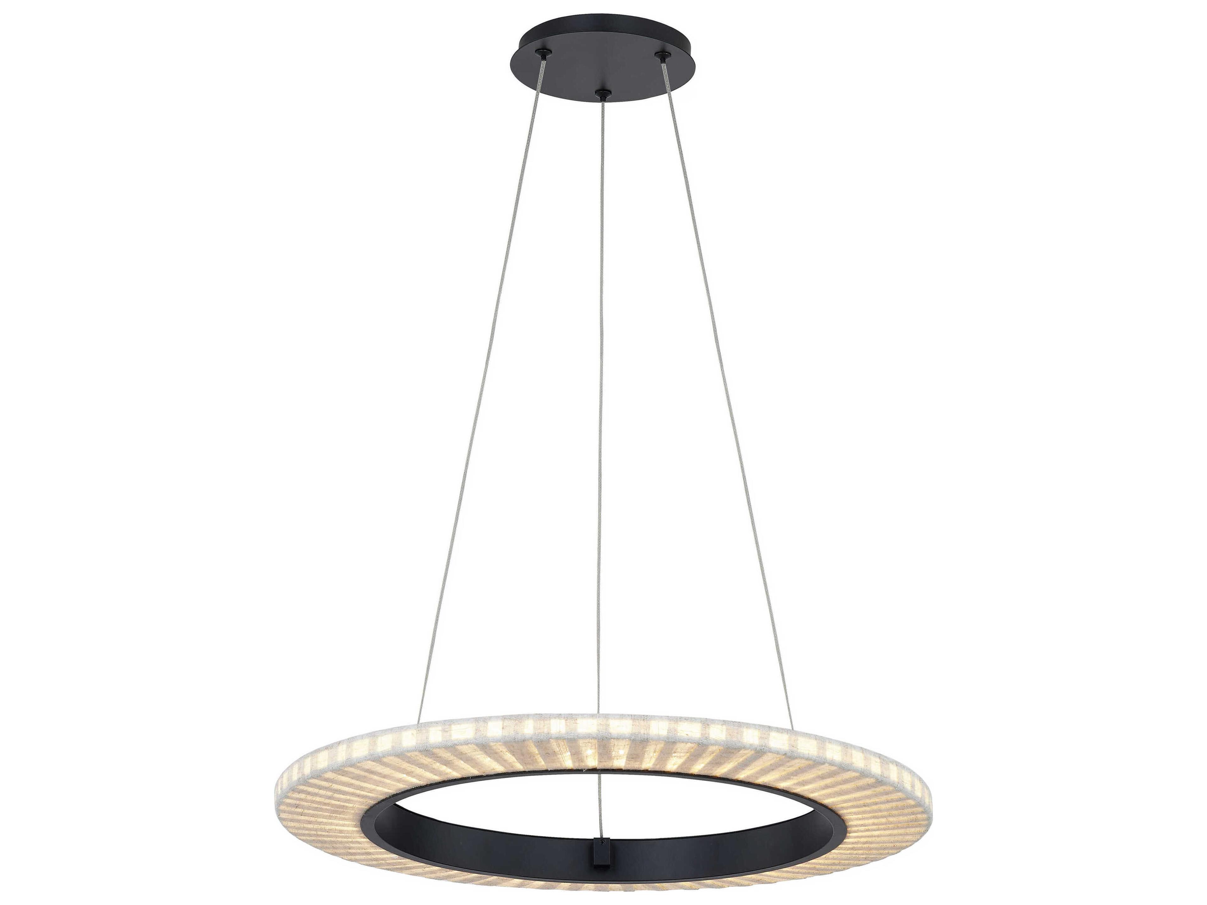 Justice Design Group Textile Medallo Matte Black Round Pendant