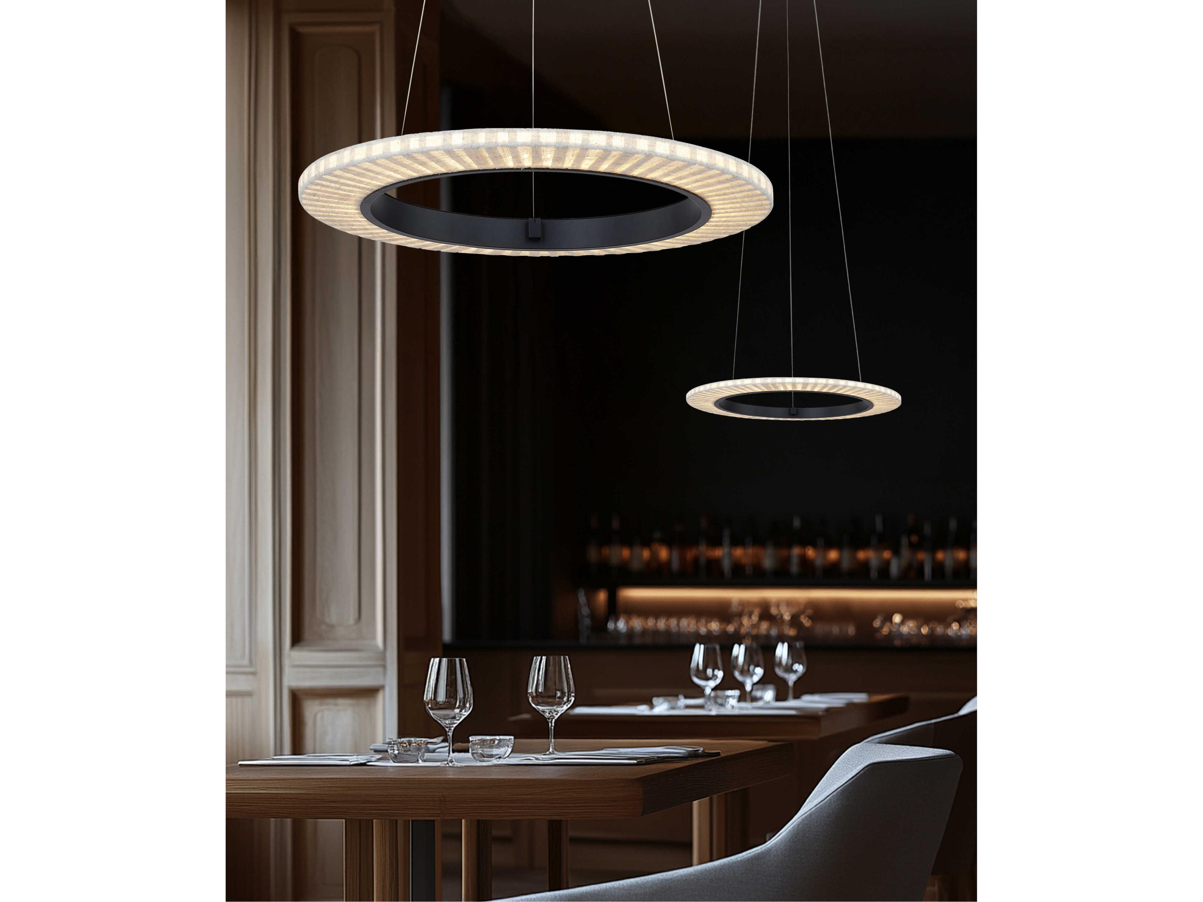 Justice Design Group Textile Medallo Matte Black Round Pendant