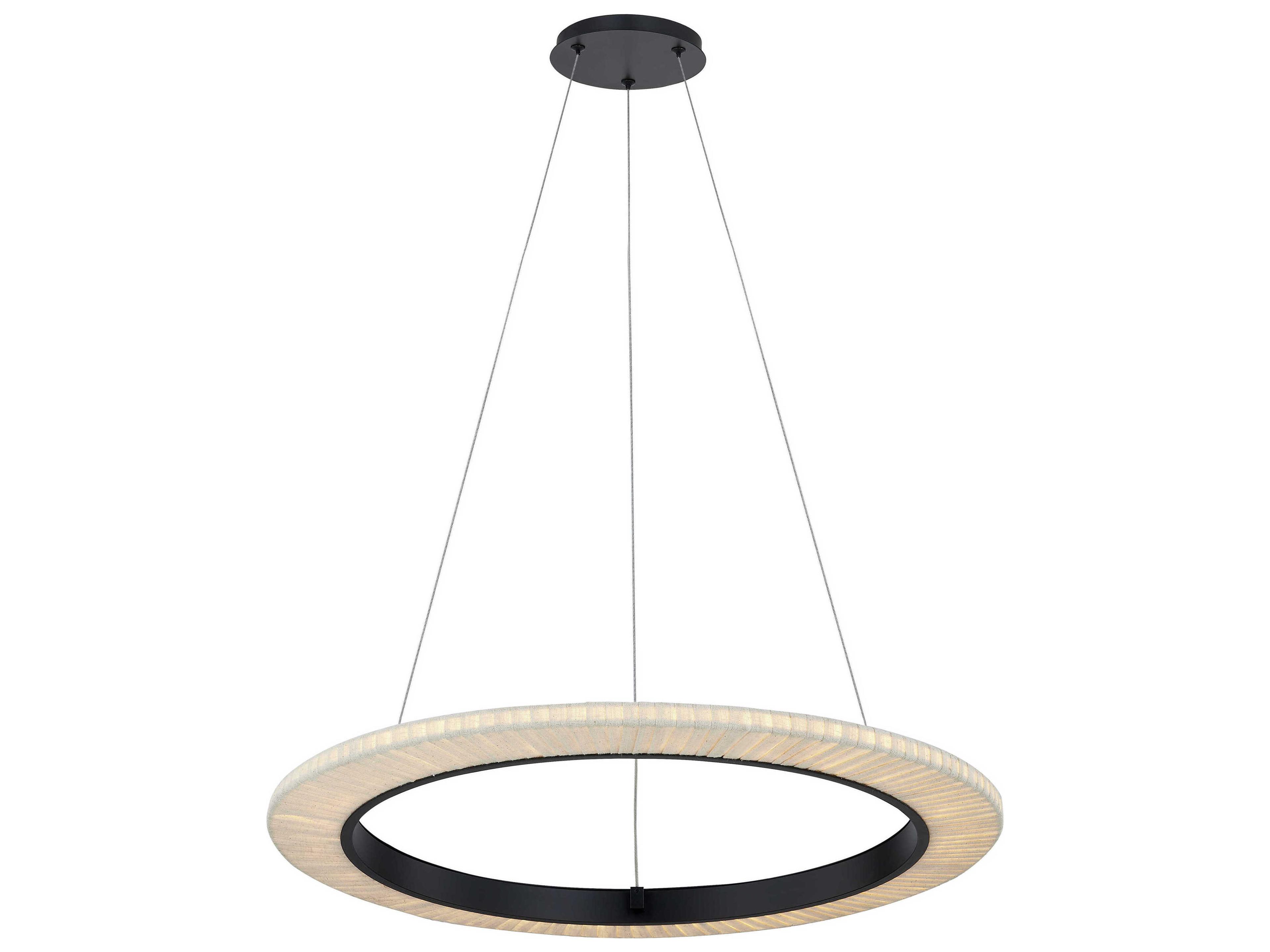 Justice Design Group Textile Medallo Matte Black Round Pendant