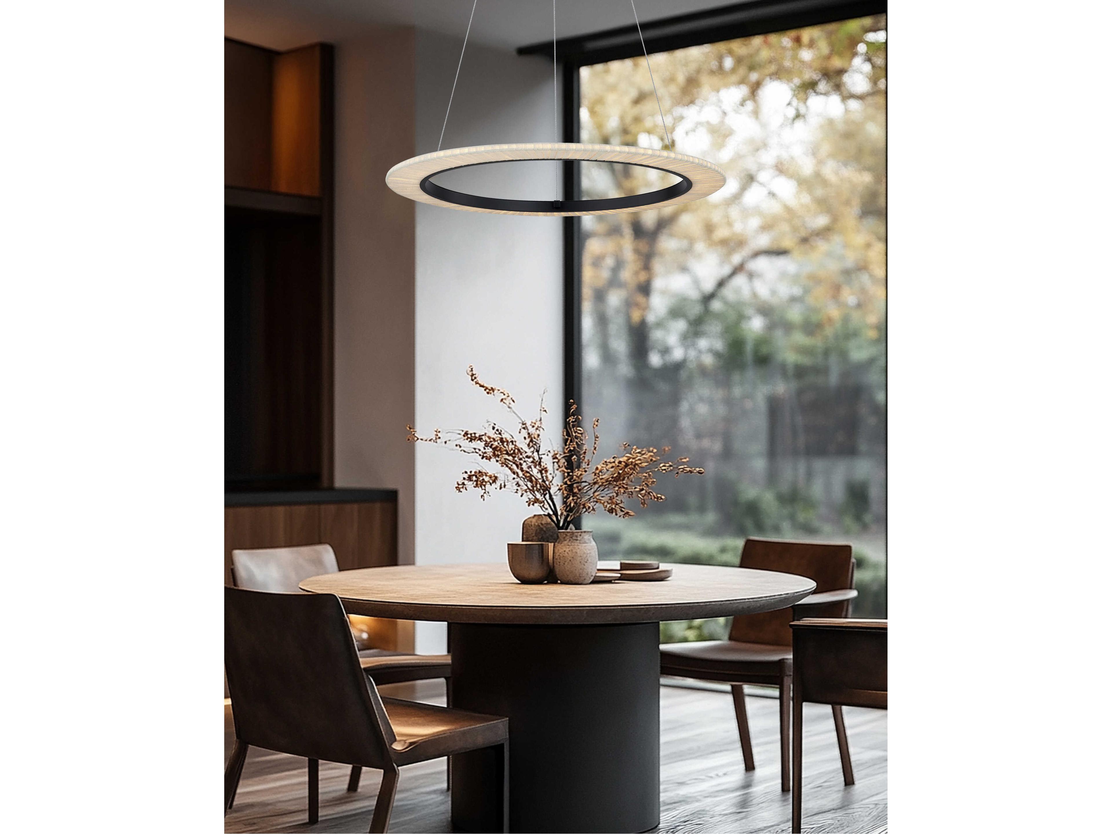 Justice Design Group Textile Medallo Matte Black Round Pendant
