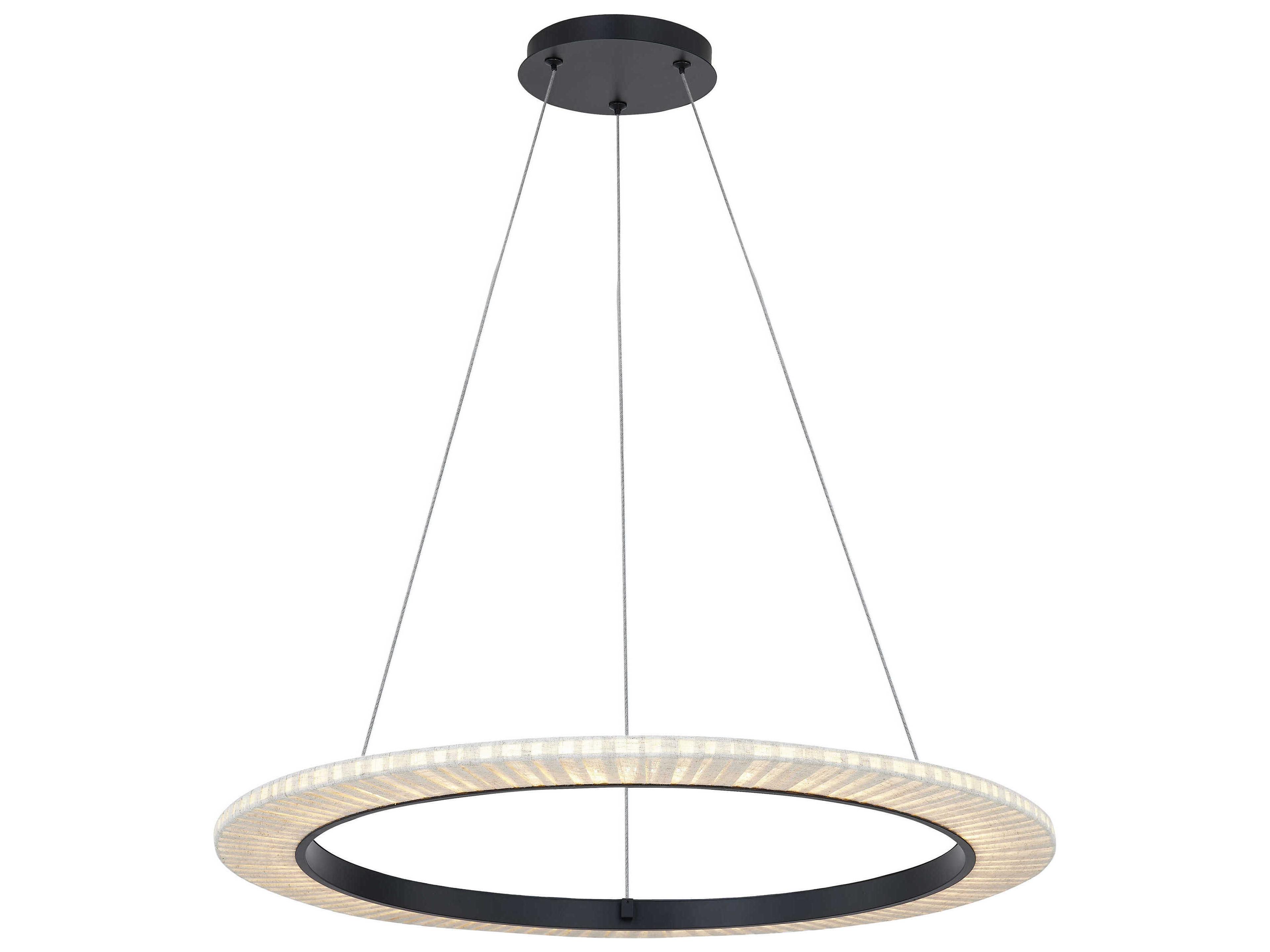 Justice Design Group Textile Medallo Matte Black Round Pendant