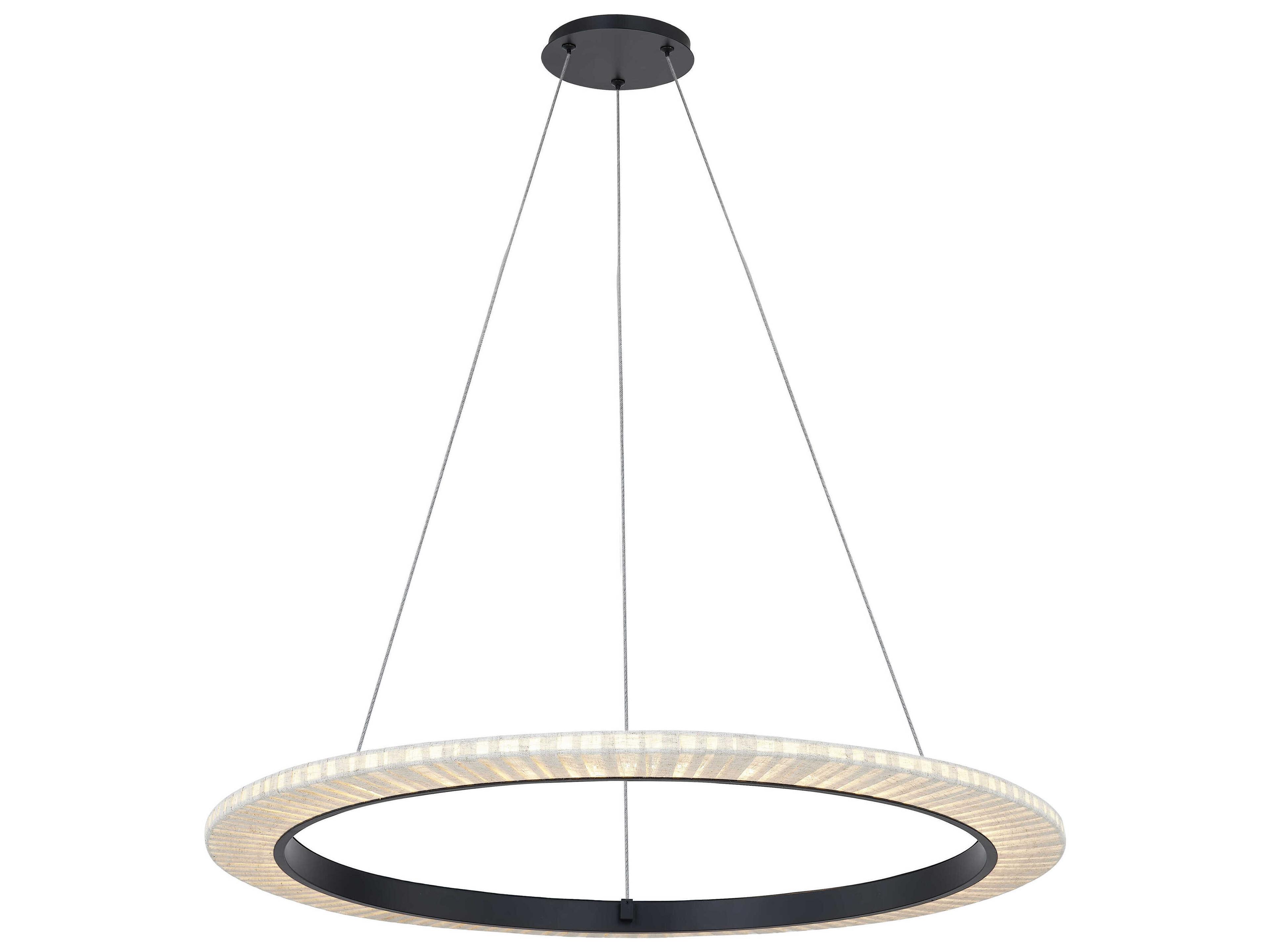 Justice Design Group Textile Medallo Matte Black Round Pendant