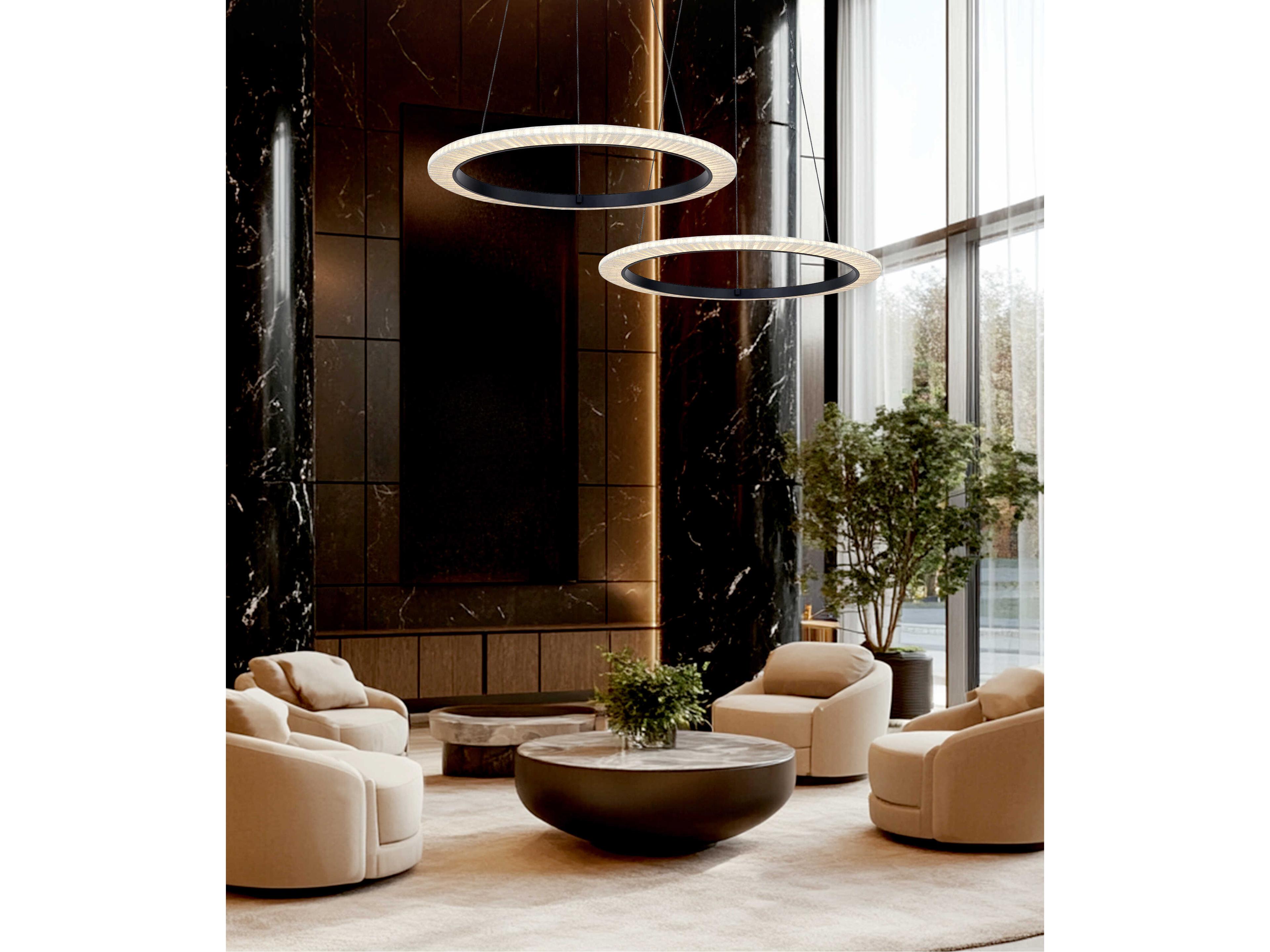 Justice Design Group Textile Medallo Matte Black Round Pendant