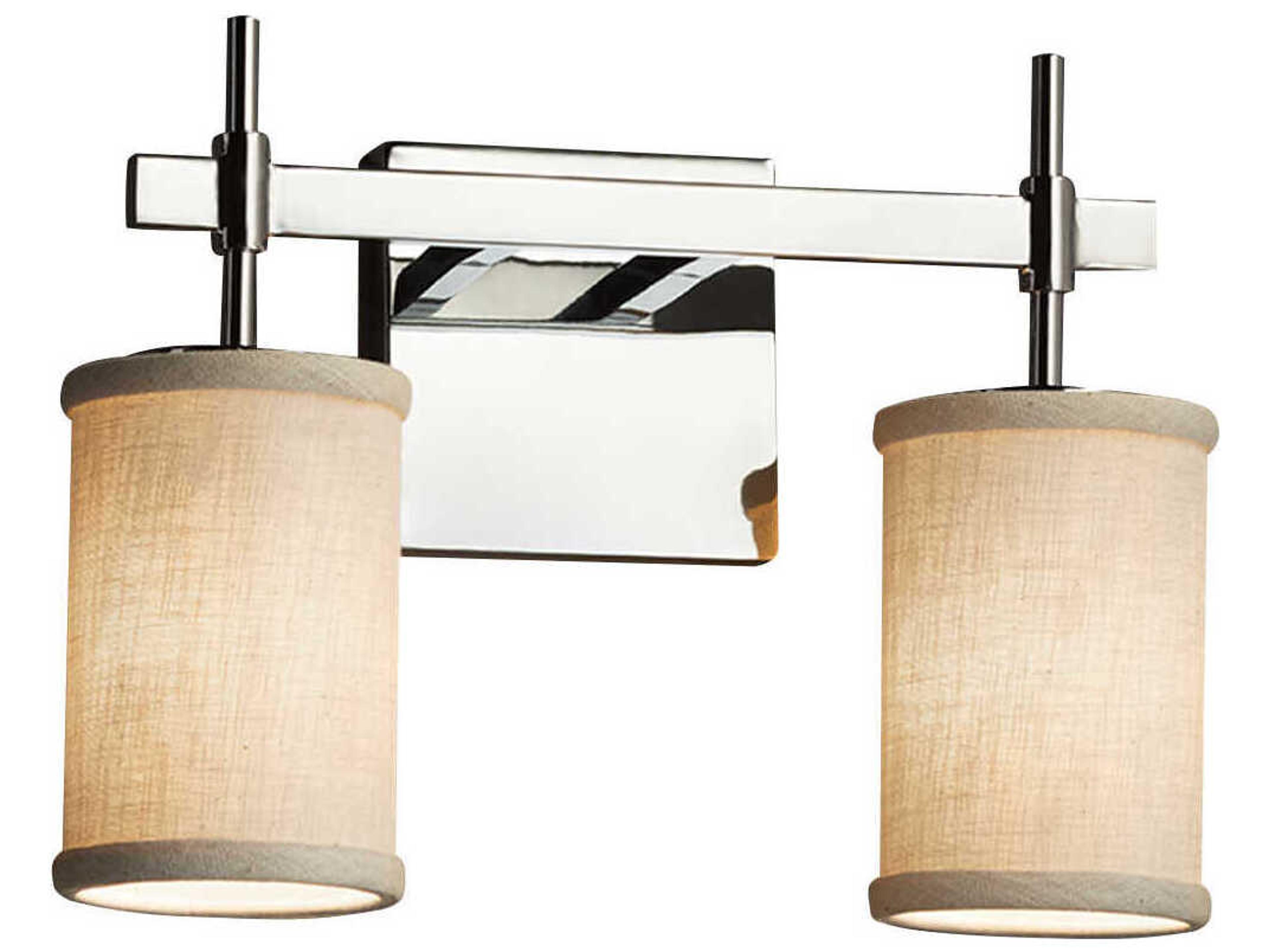 Justice Design Group Textile 2-Light Chrome Vanity Light
