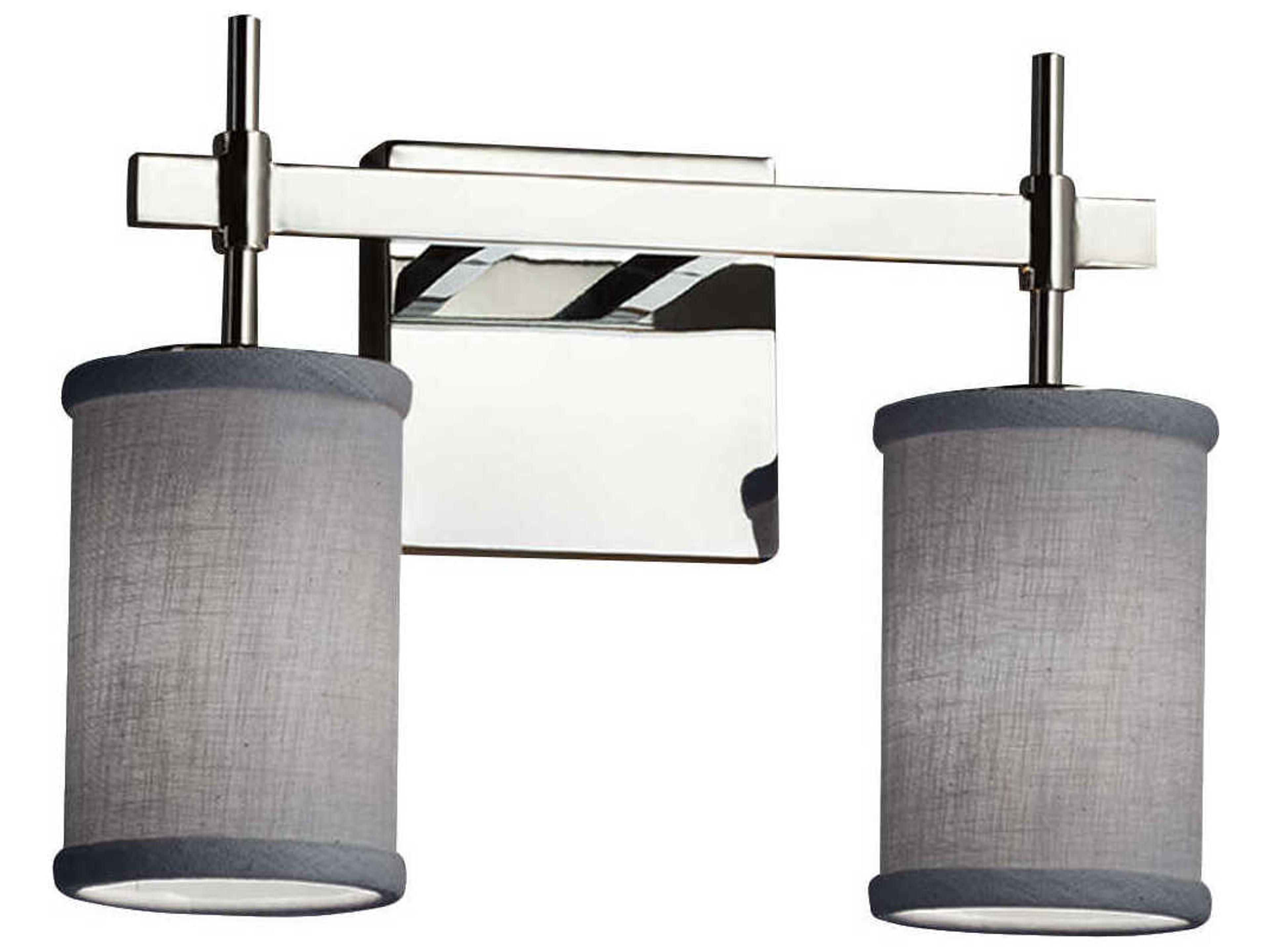 Justice Design Group Textile 2-Light Chrome Vanity Light