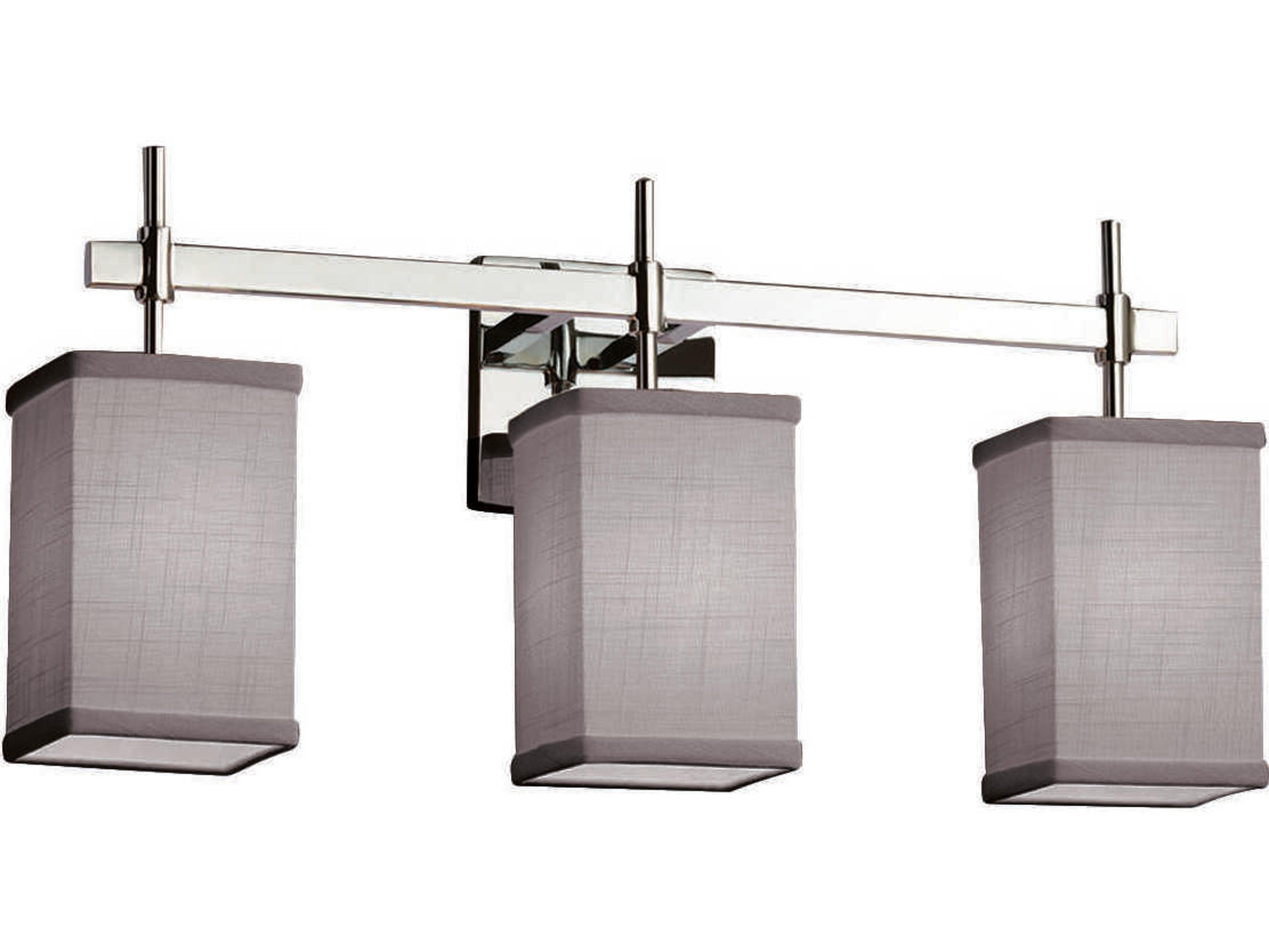 Justice Design Group Textile 3-Light Chrome Vanity Light