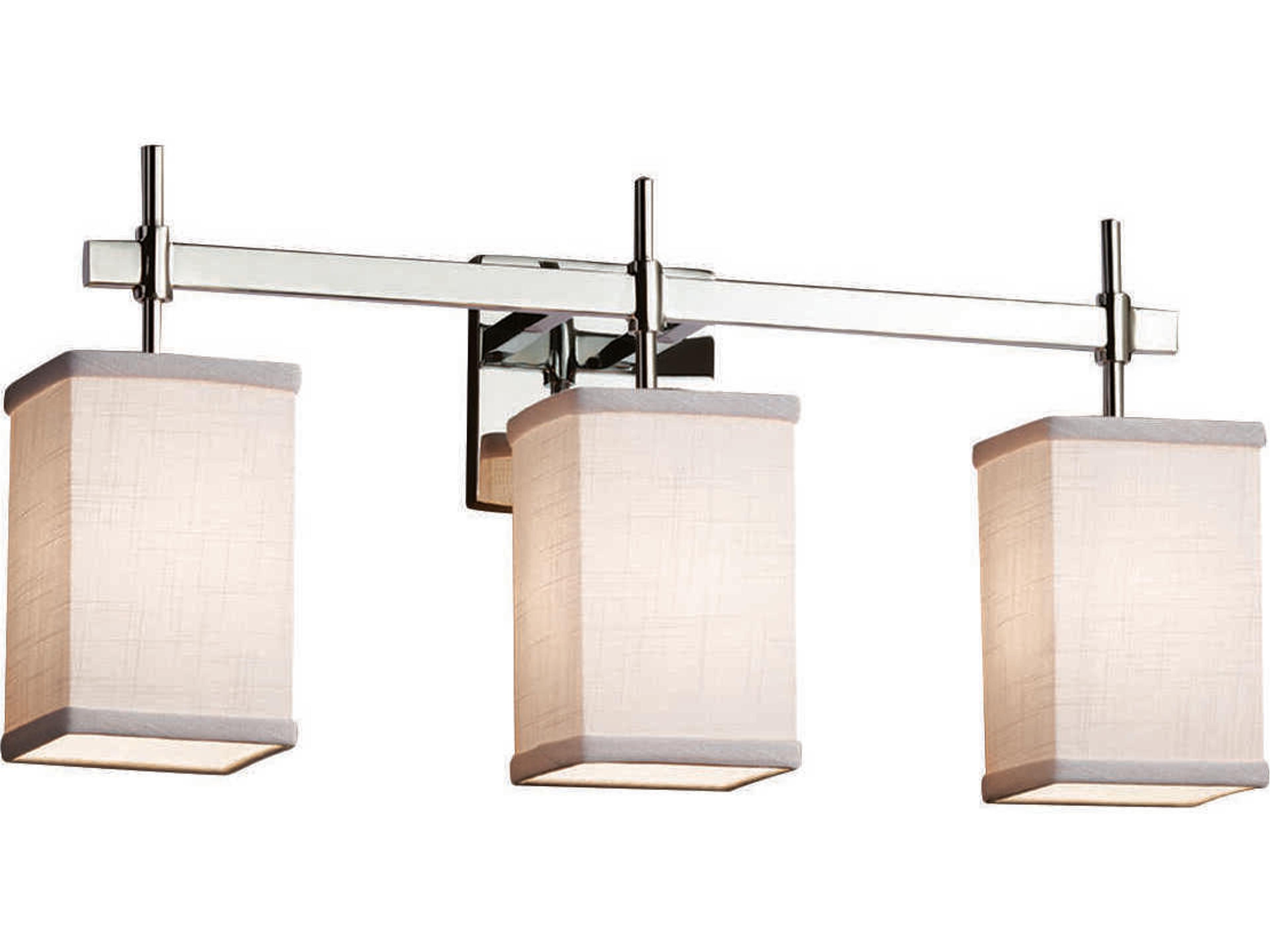 Justice Design Group Textile 3-Light Chrome Vanity Light