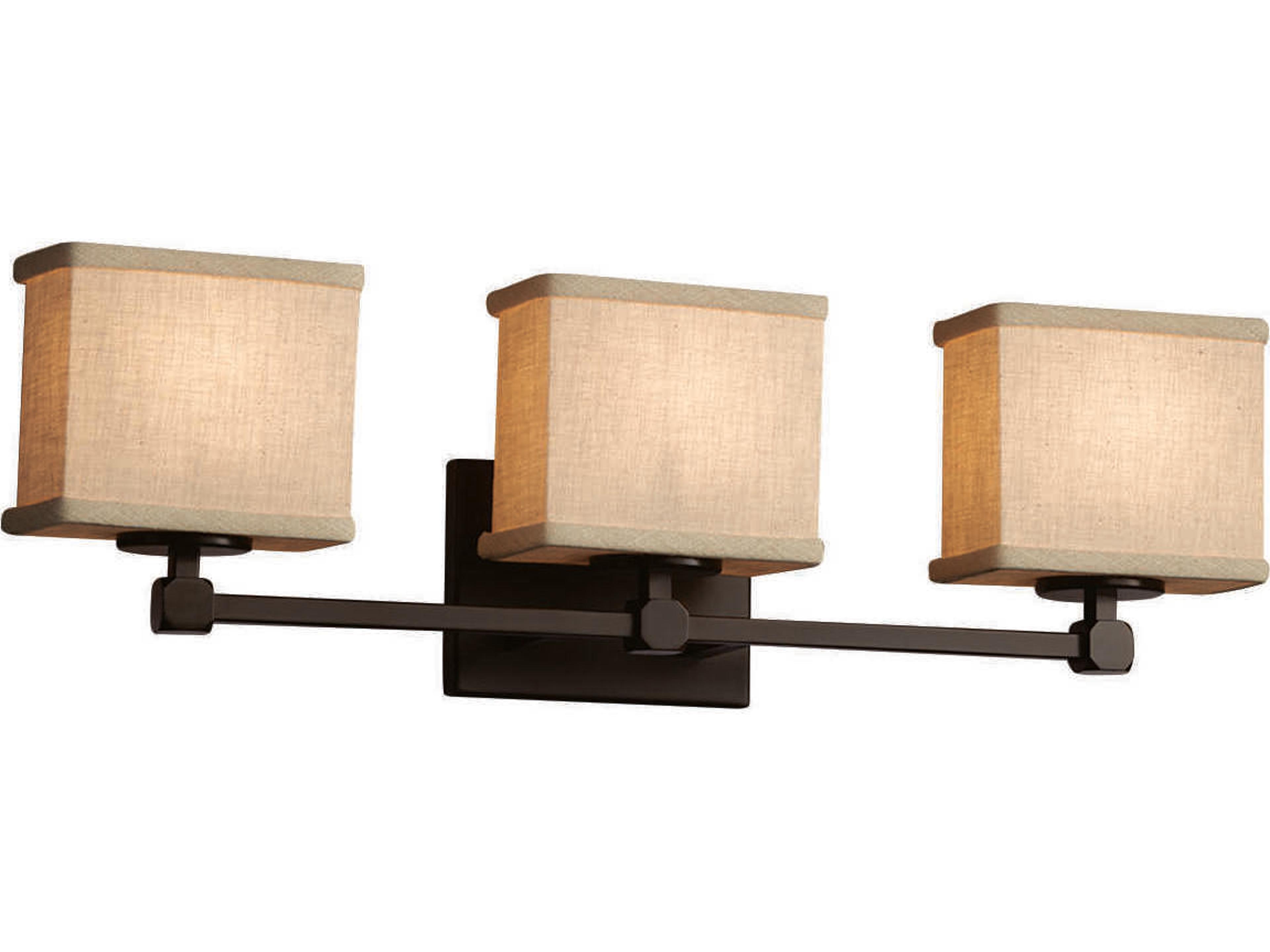Justice Design Group Textile 3-Light Nickel Vanity Light