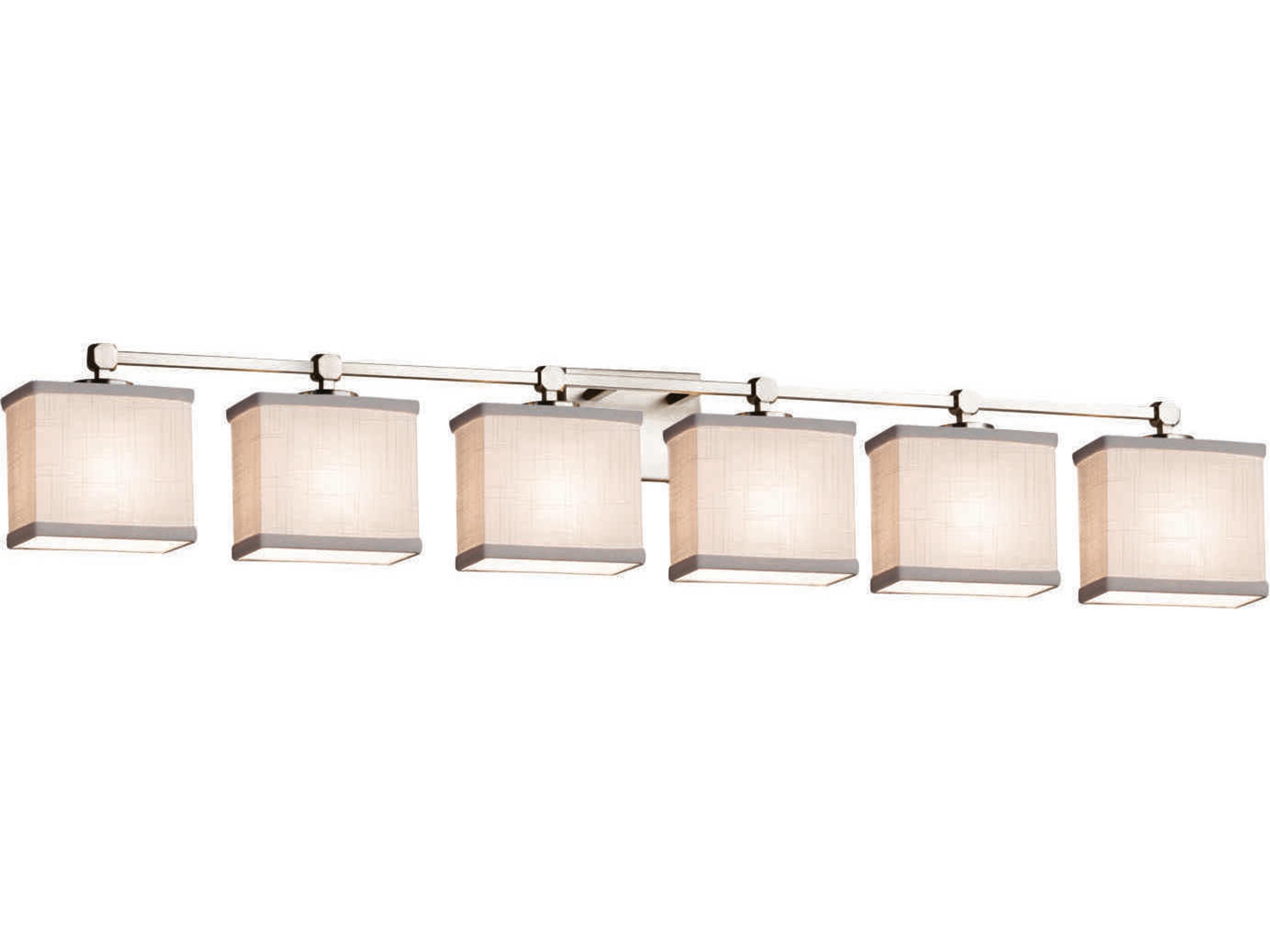 Justice Design Group Textile 6-Light Nickel Vanity Light