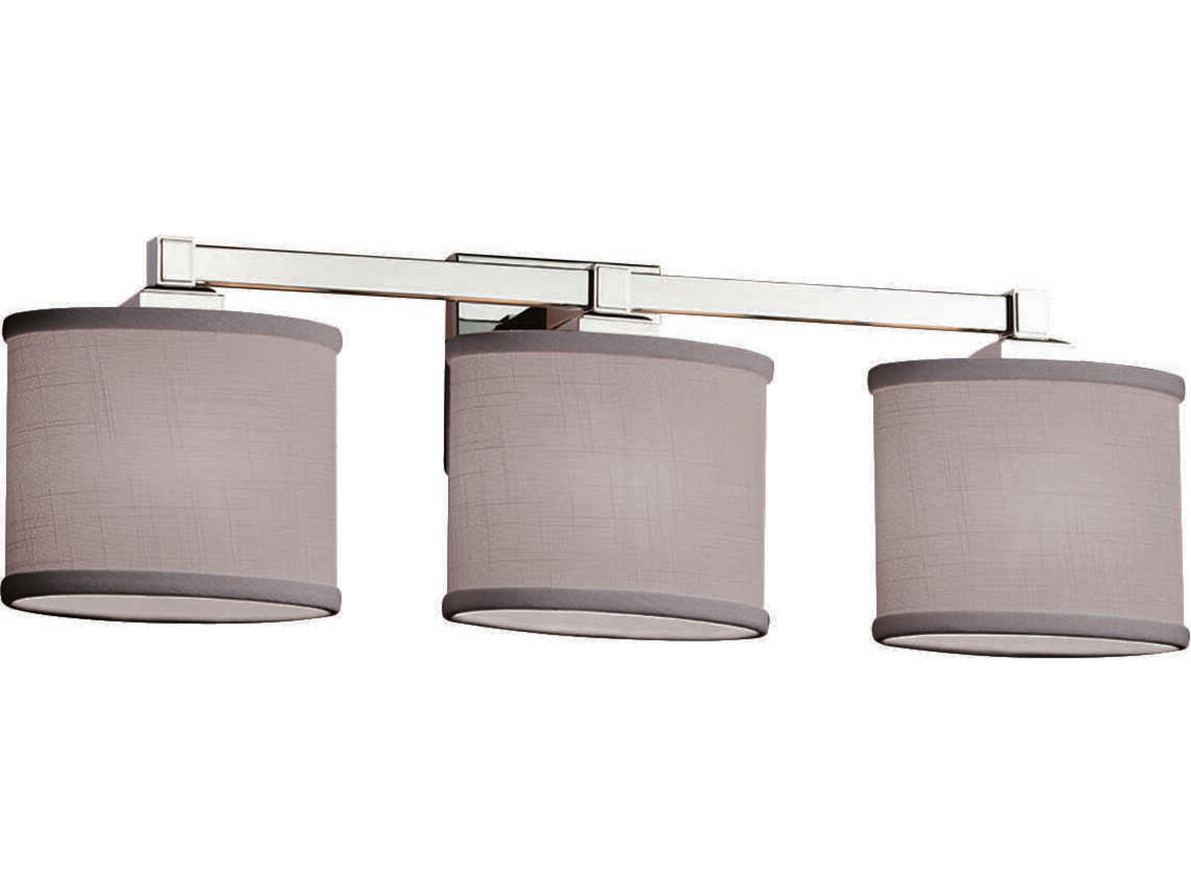 Textile 3-Light Chrome Vanity Light