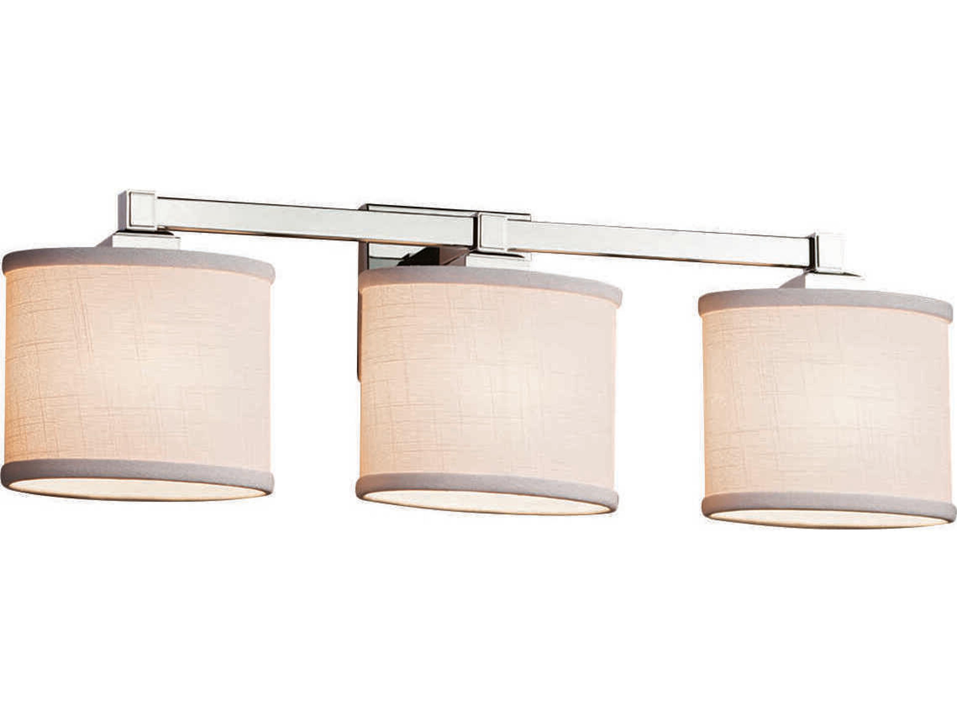 Justice Design Group Textile 3-Light Chrome Vanity Light