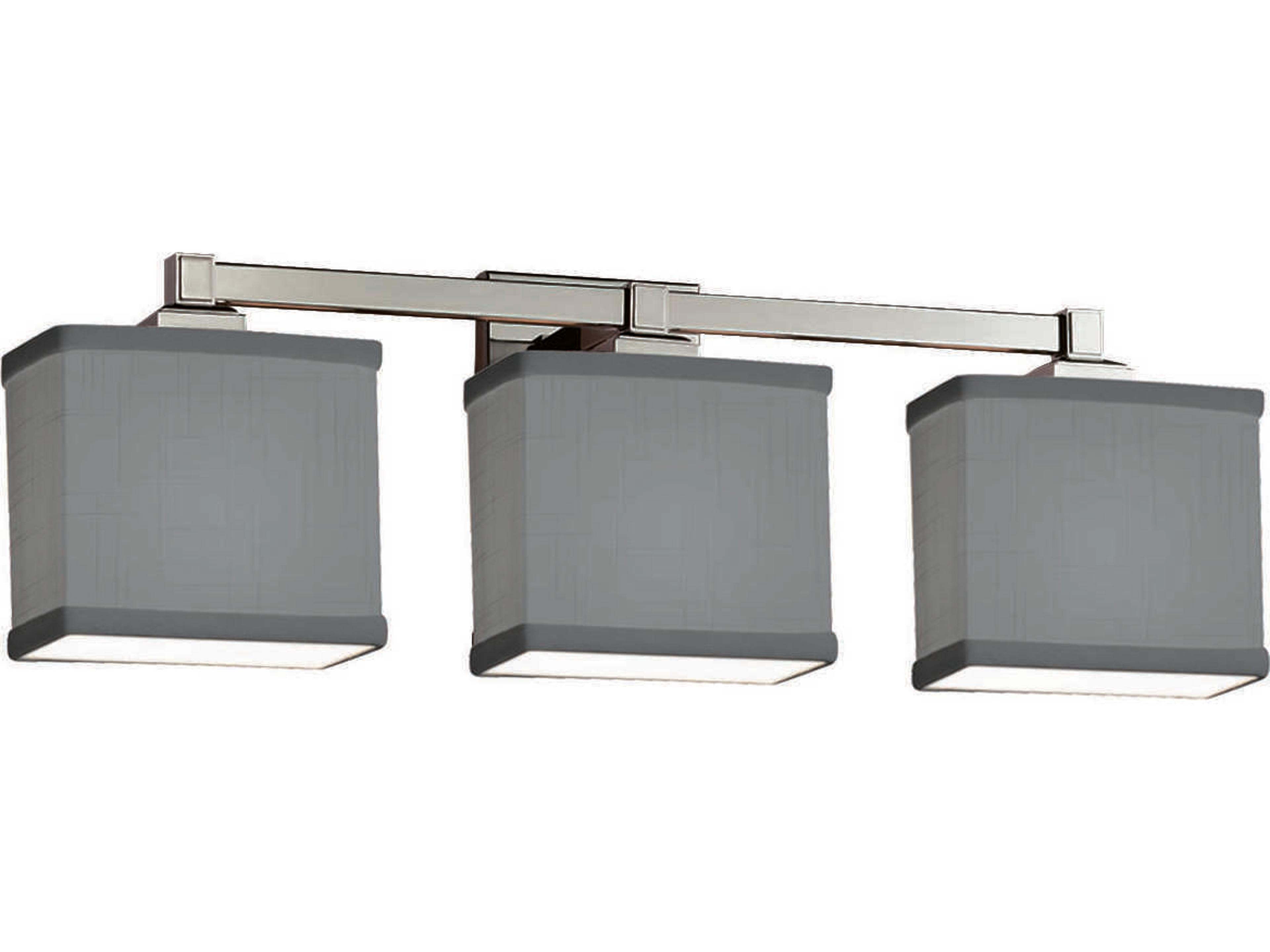 Justice Design Group Textile 3-Light Chrome Vanity Light
