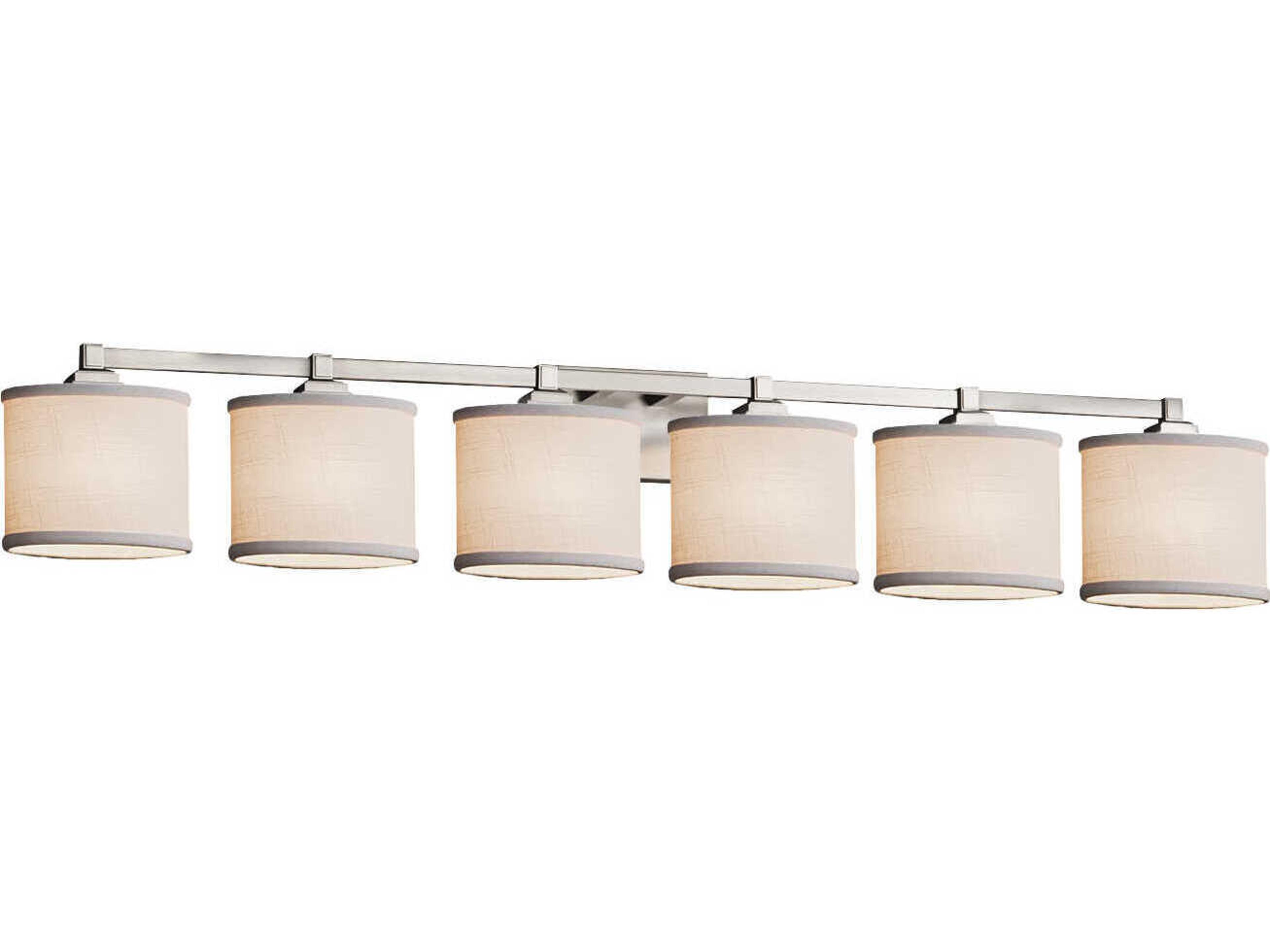 Textile 6-Light Nickel Vanity Light