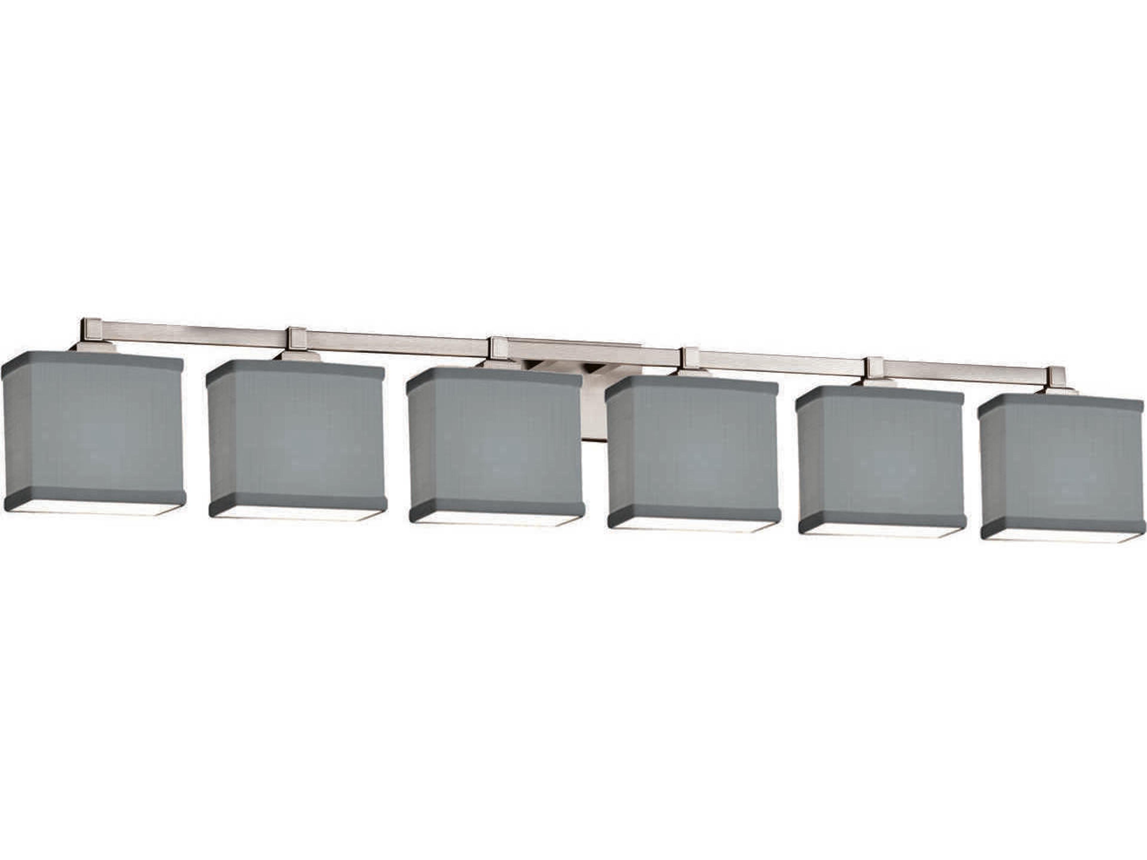 Justice Design Group Textile 6-Light Nickel Vanity Light