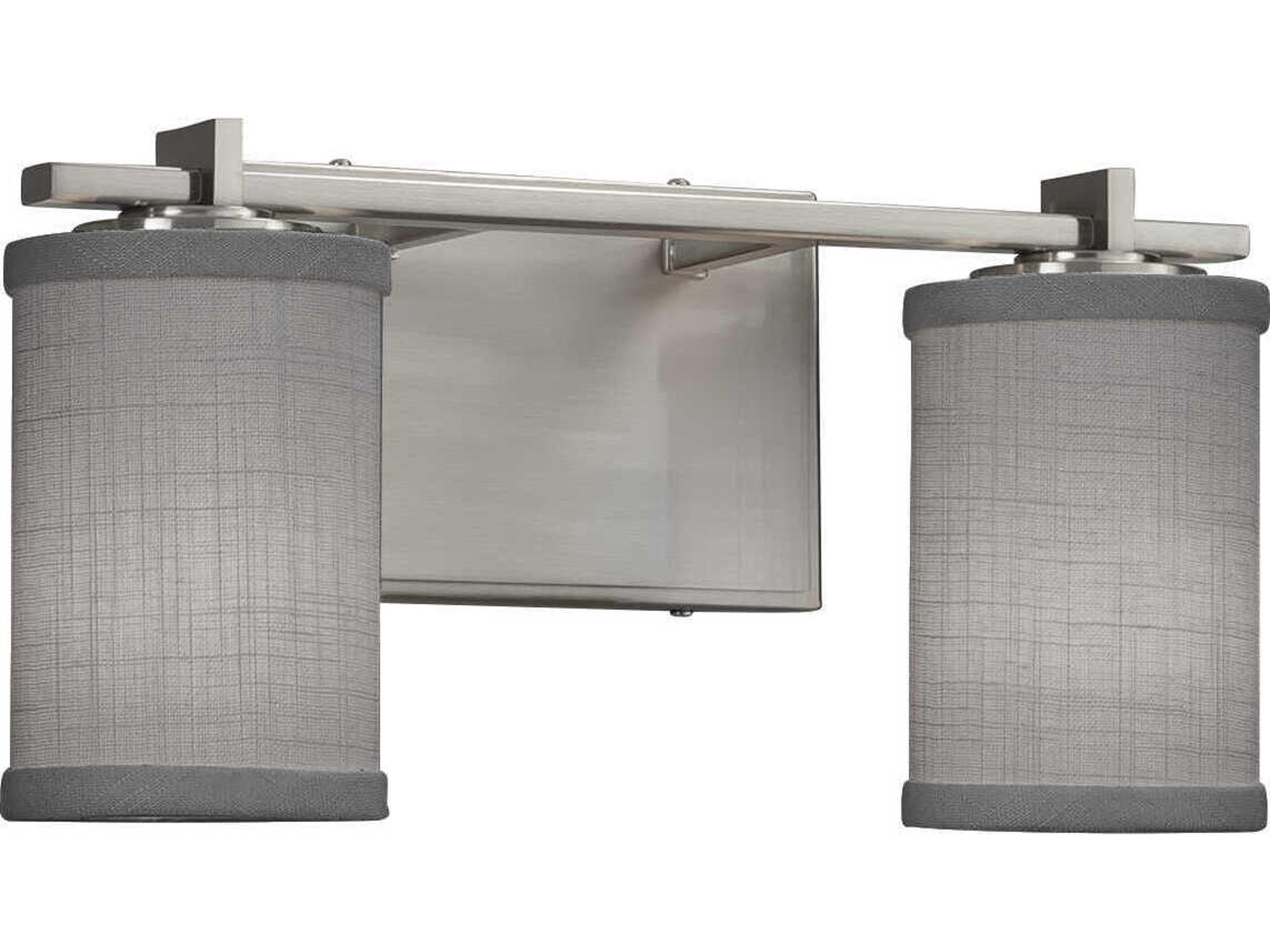Textile 2-Light Nickel Vanity Light