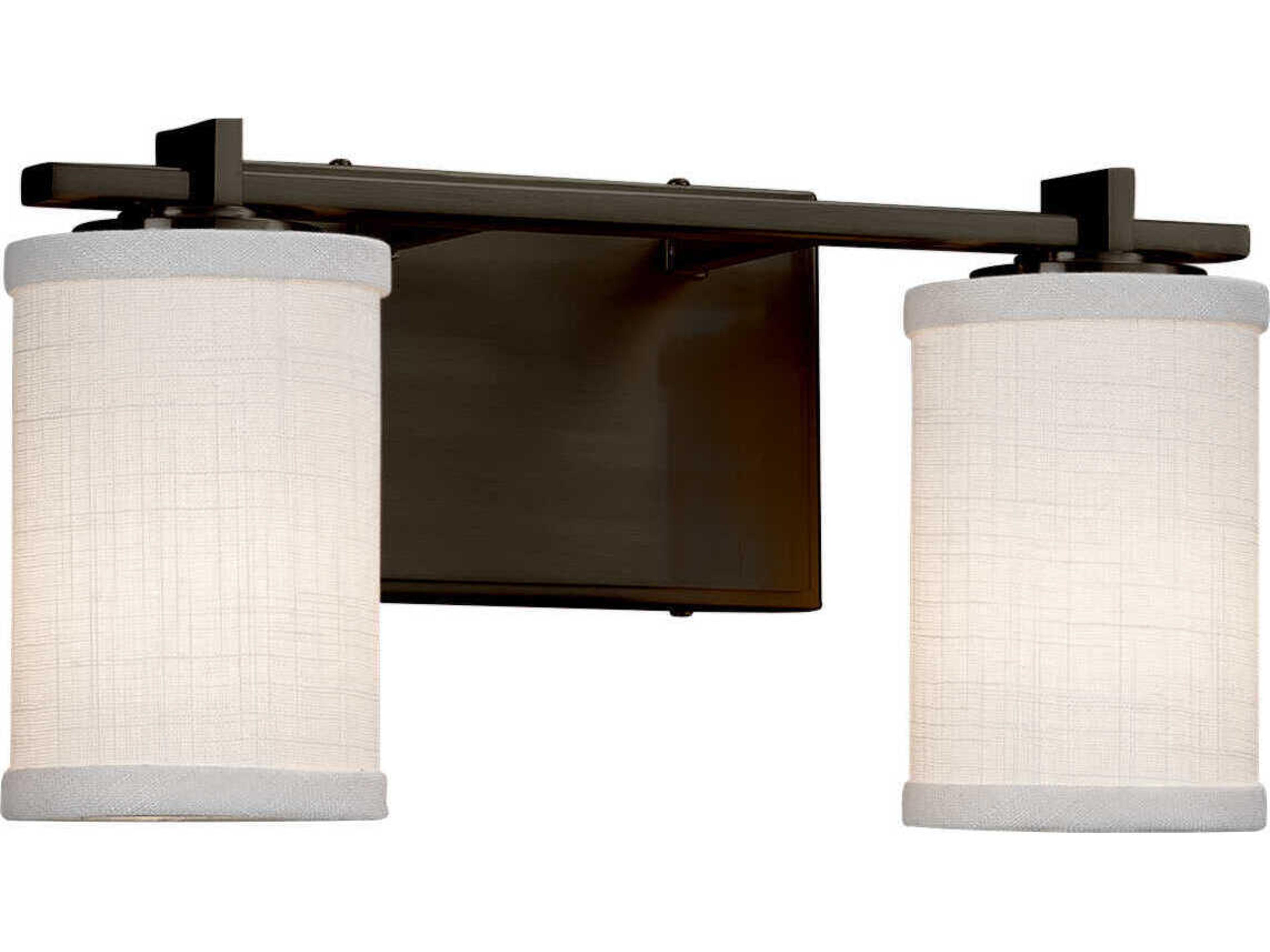 Justice Design Group Textile 2-Light Nickel Vanity Light