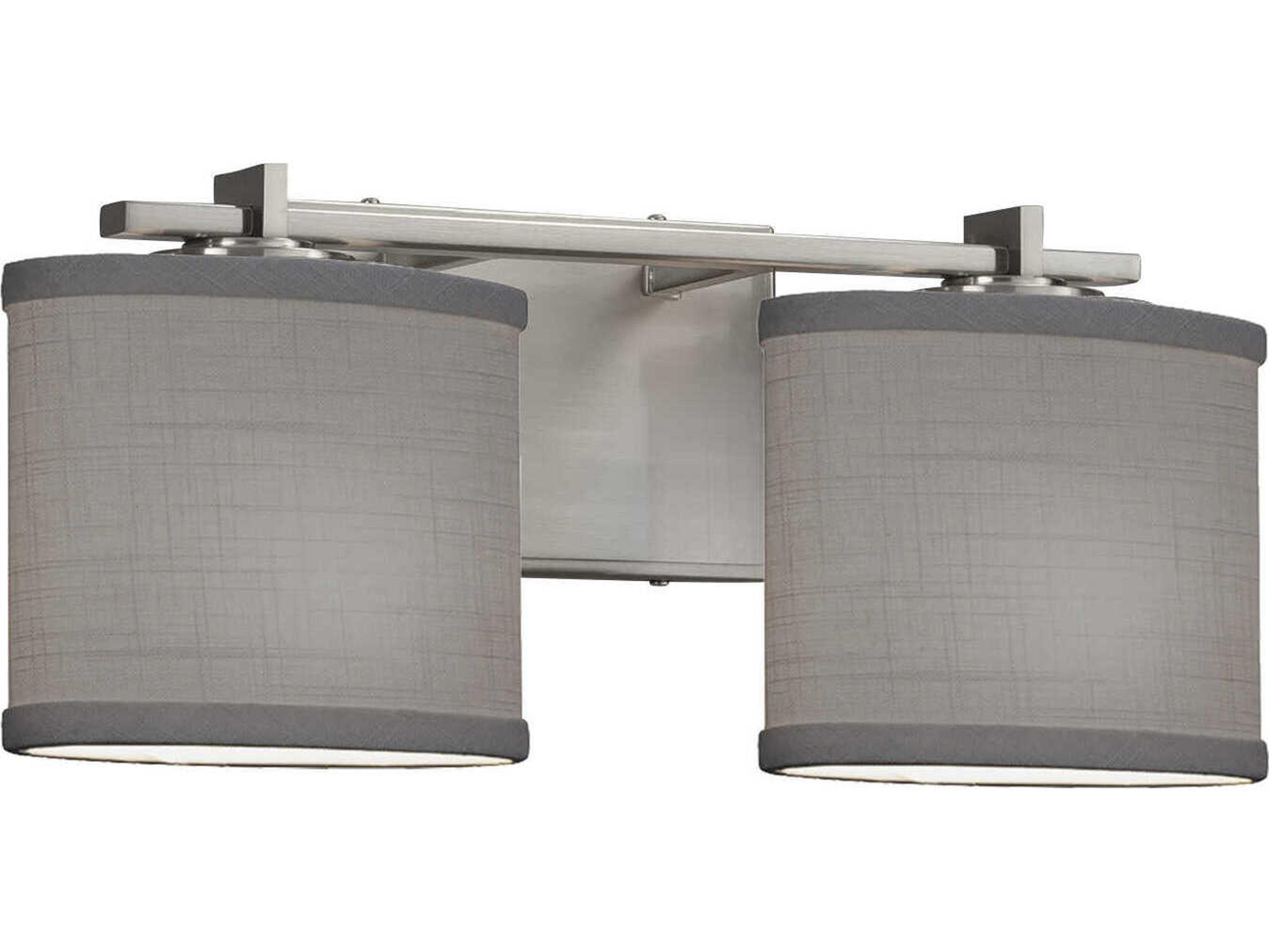 Justice Design Group Textile 2-Light Nickel Vanity Light