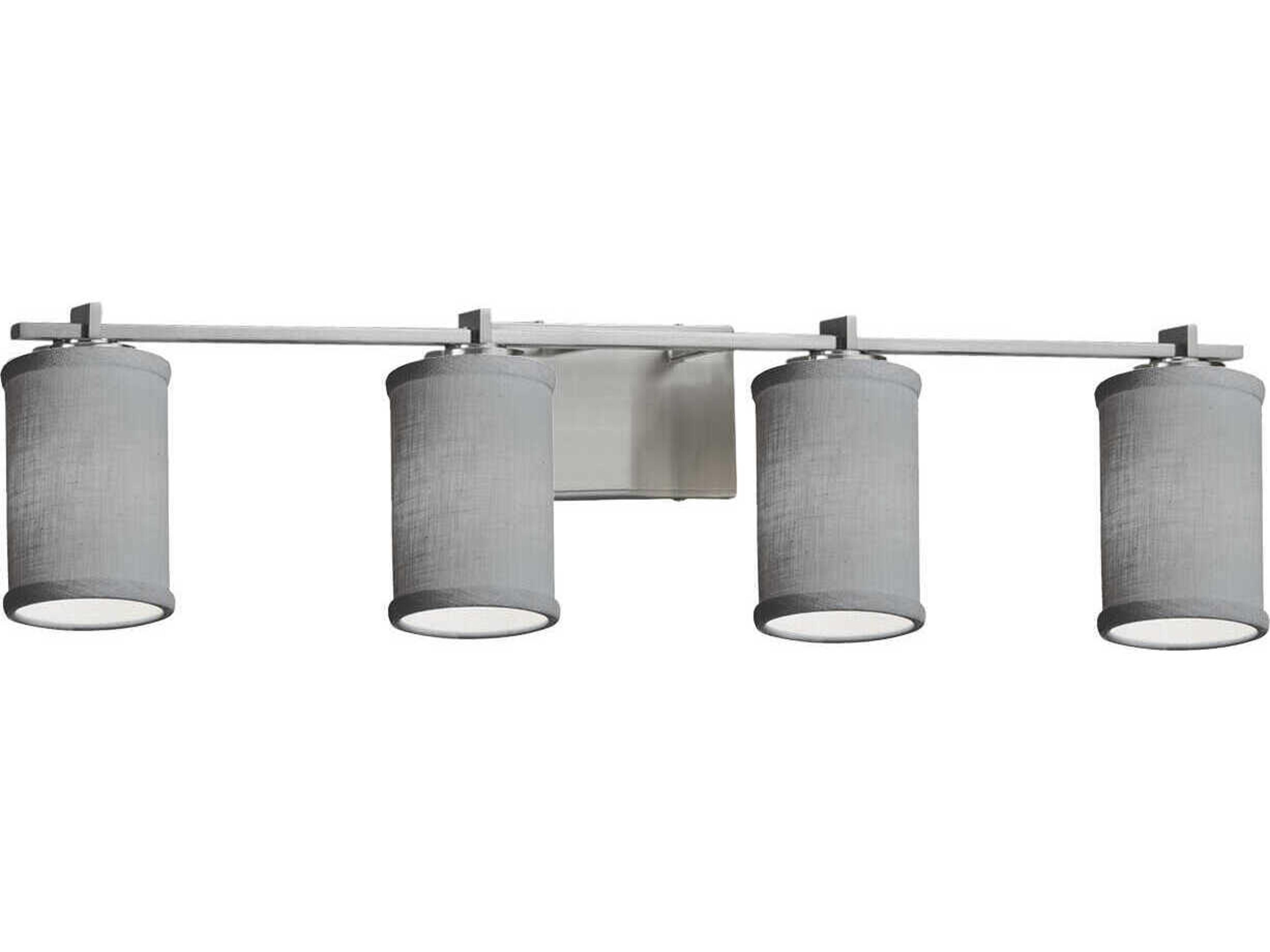 Textile 4-Light Nickel Vanity Light