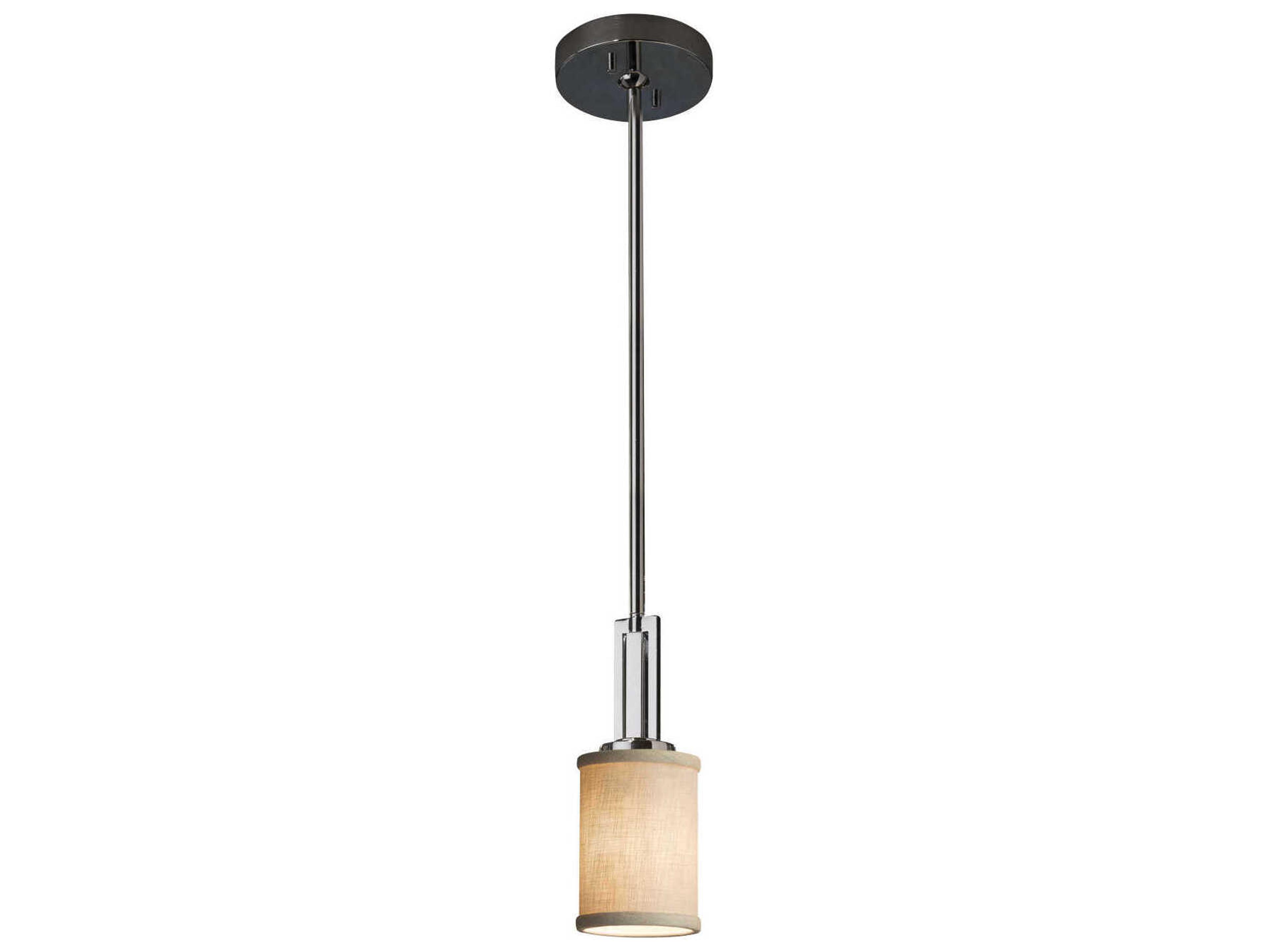 Justice Design Group Textile Black Cylinder Mini Pendant
