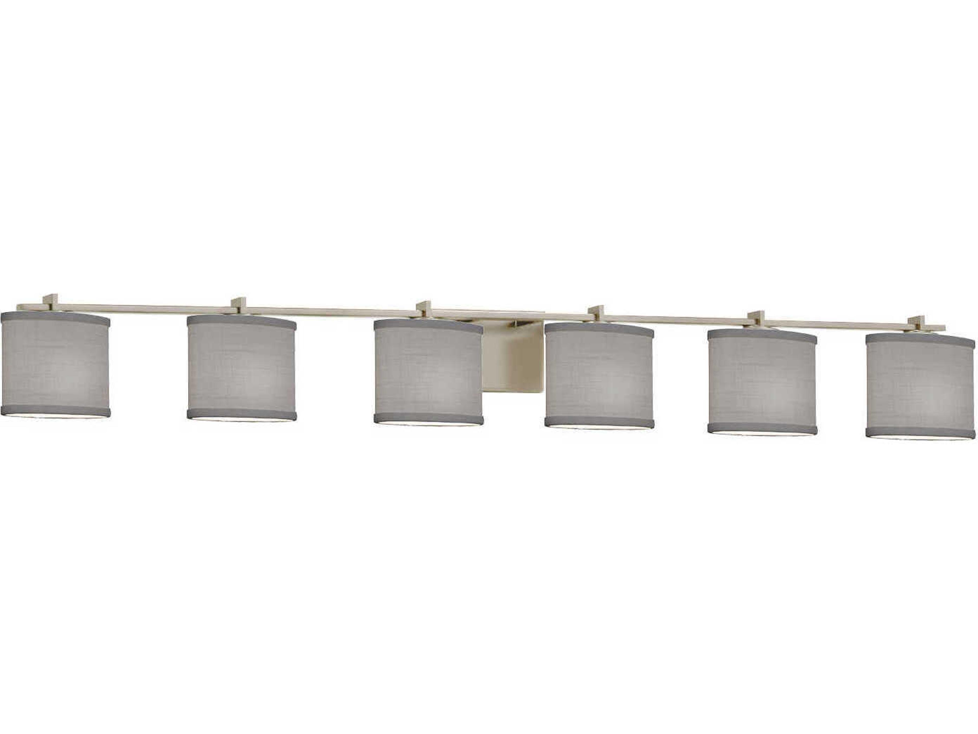 Textile 6-Light Nickel Vanity Light
