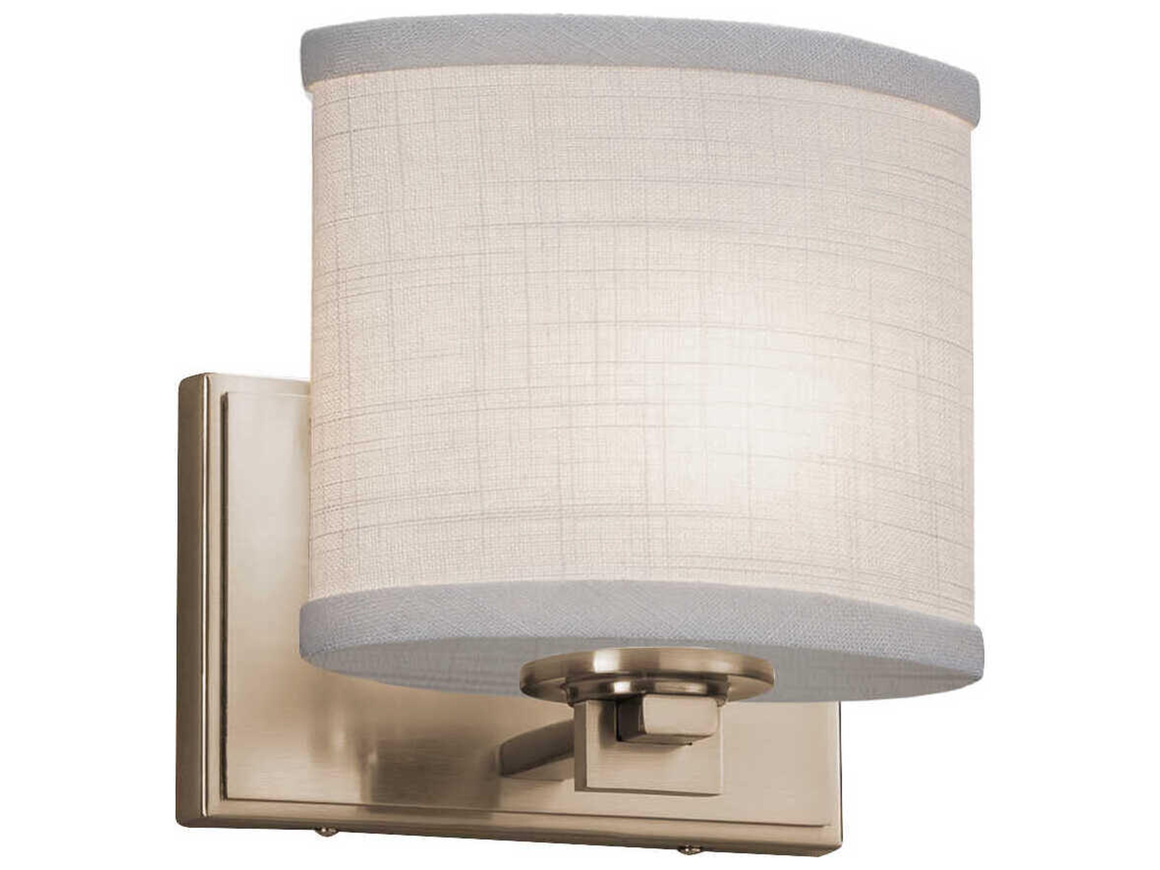 Justice Design Group Textile Chrome Wall Sconce