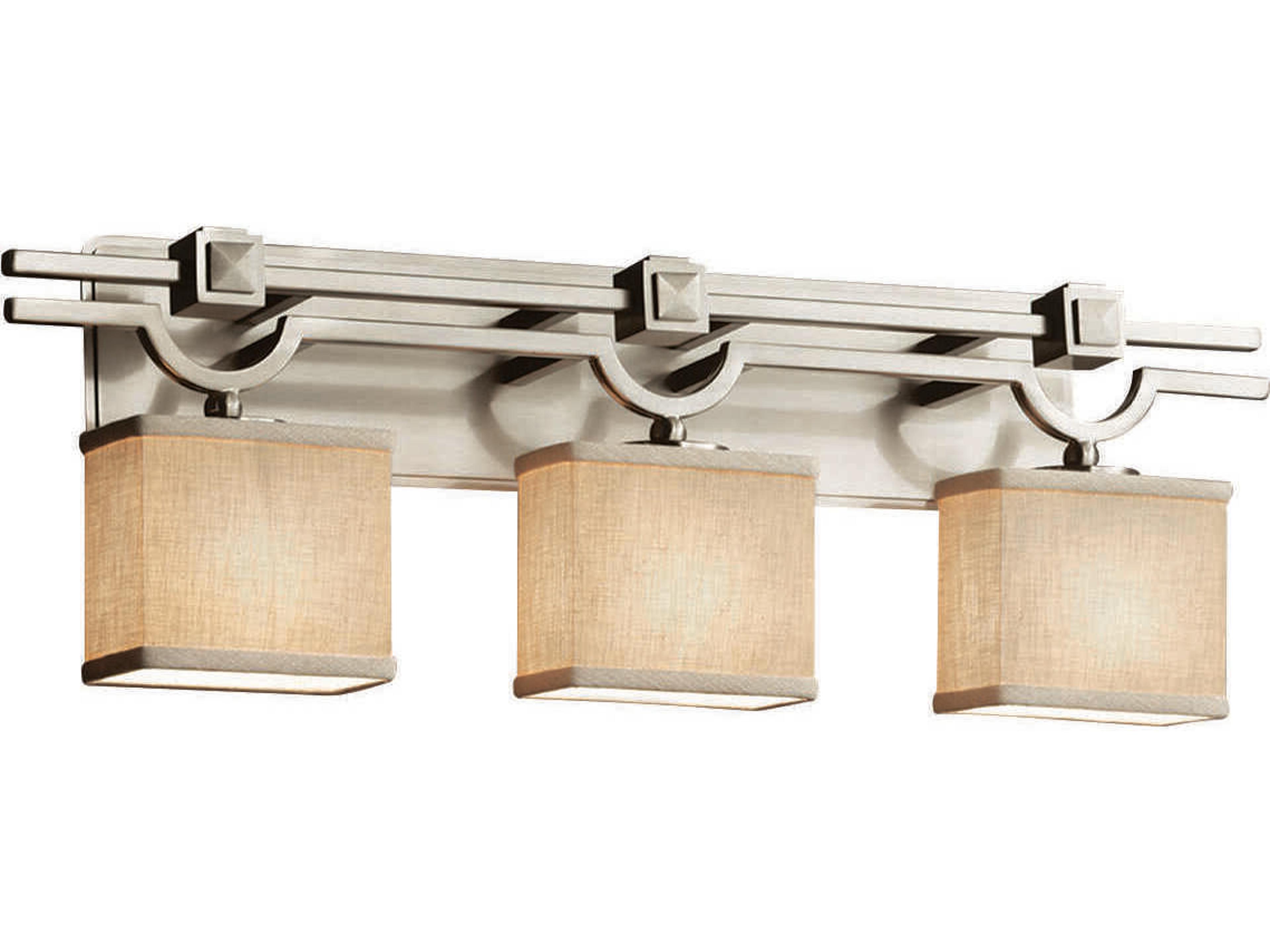 Textile 3-Light Nickel Vanity Light