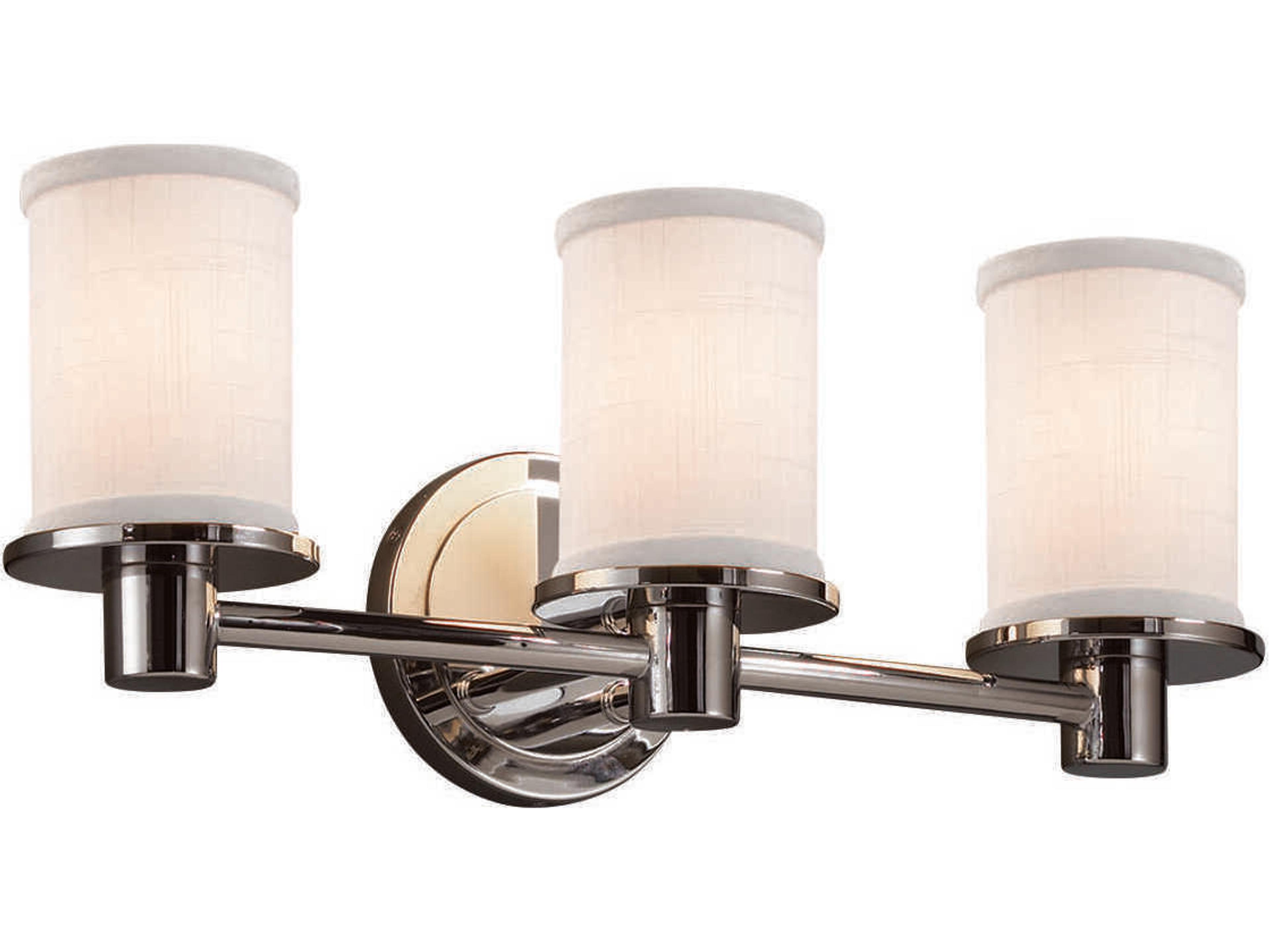 Textile 3-Light Chrome Vanity Light