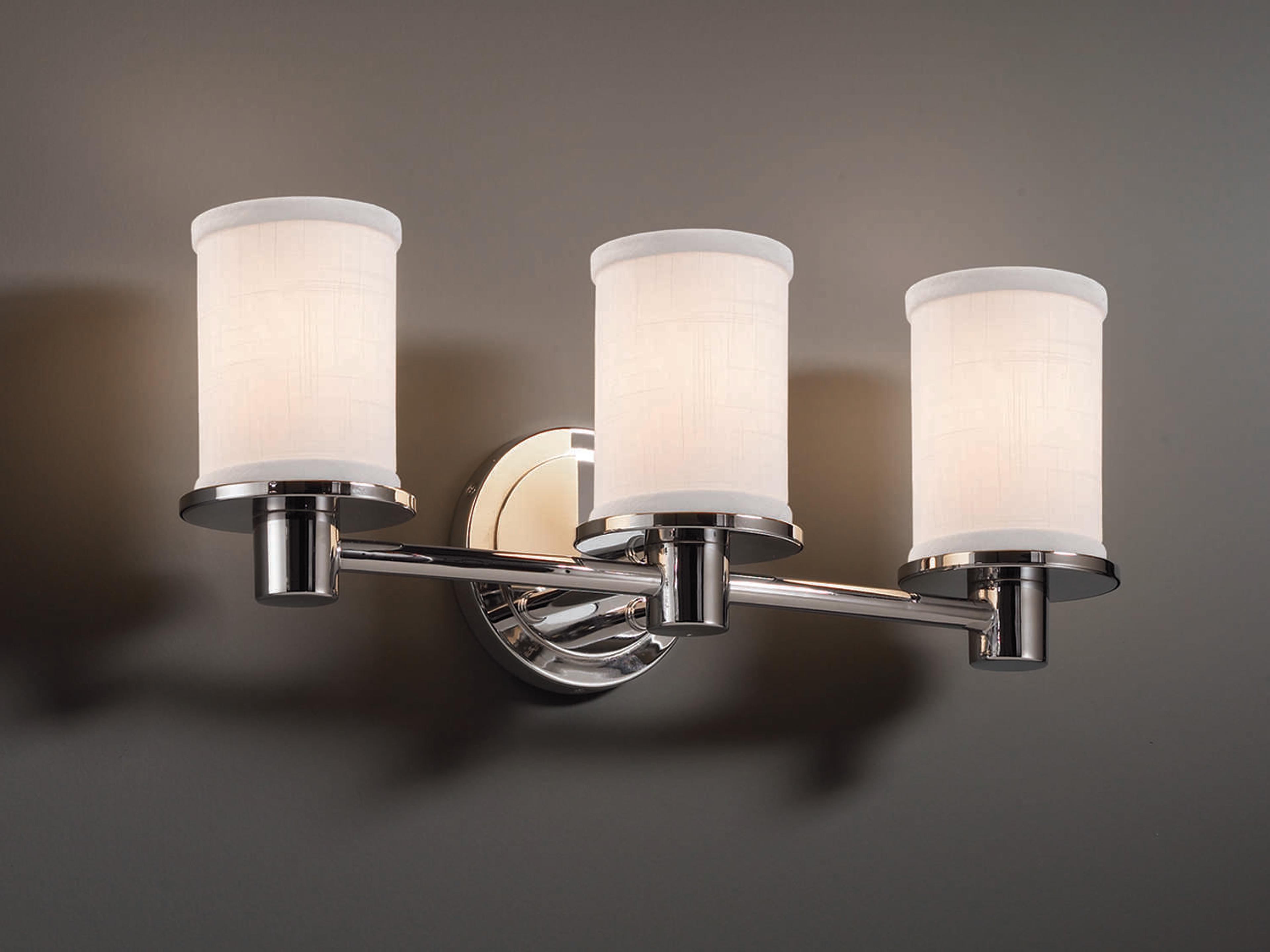 Justice Design Group Textile 3-Light Chrome Vanity Light