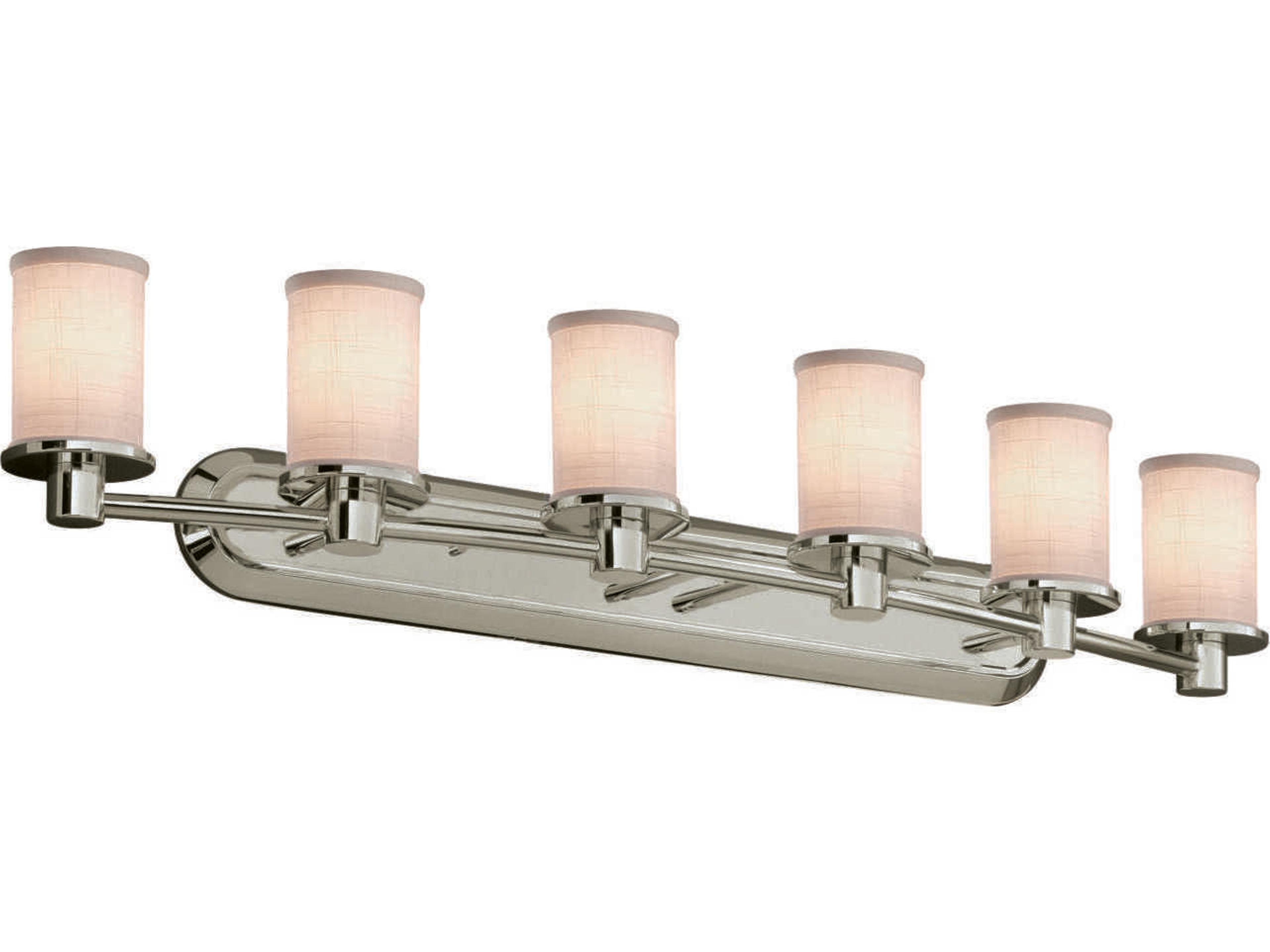 Textile 6-Light Nickel Vanity Light