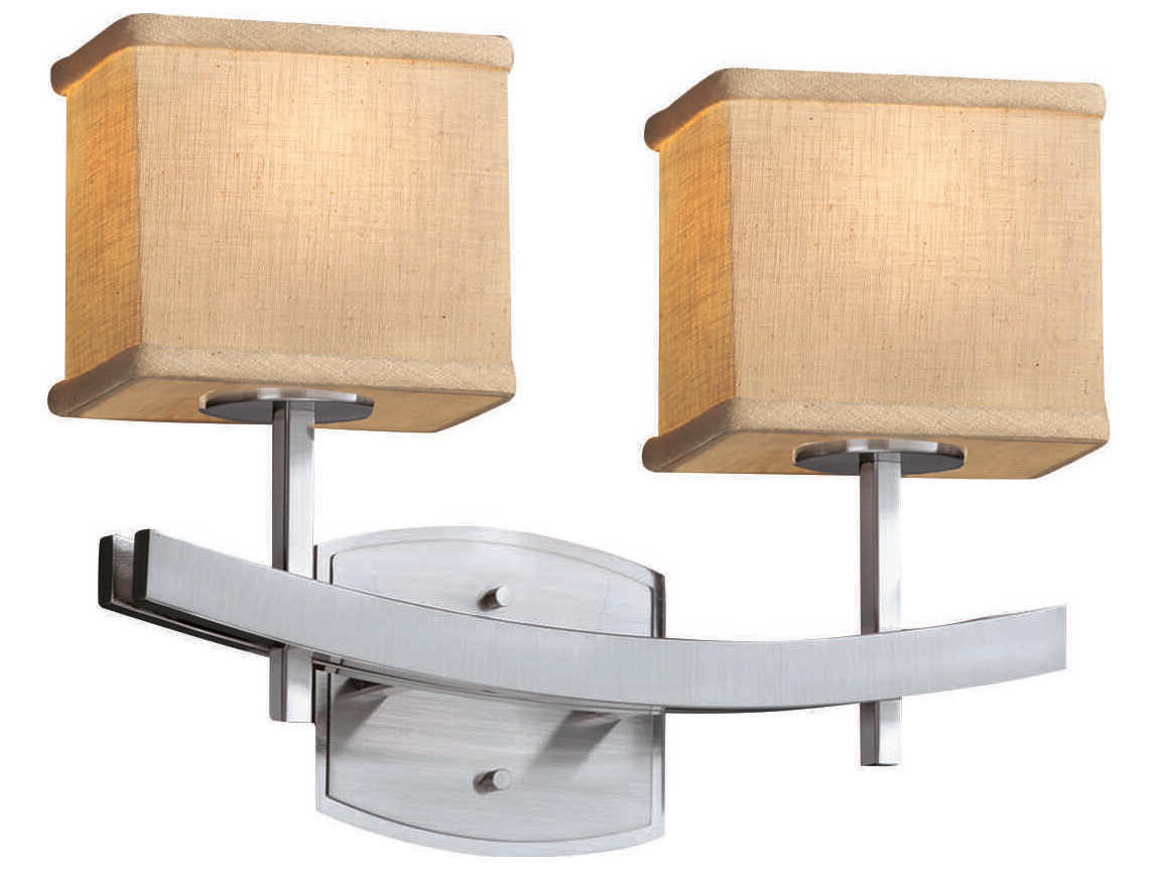 Justice Design Group Textile 2-Light Black Vanity Light