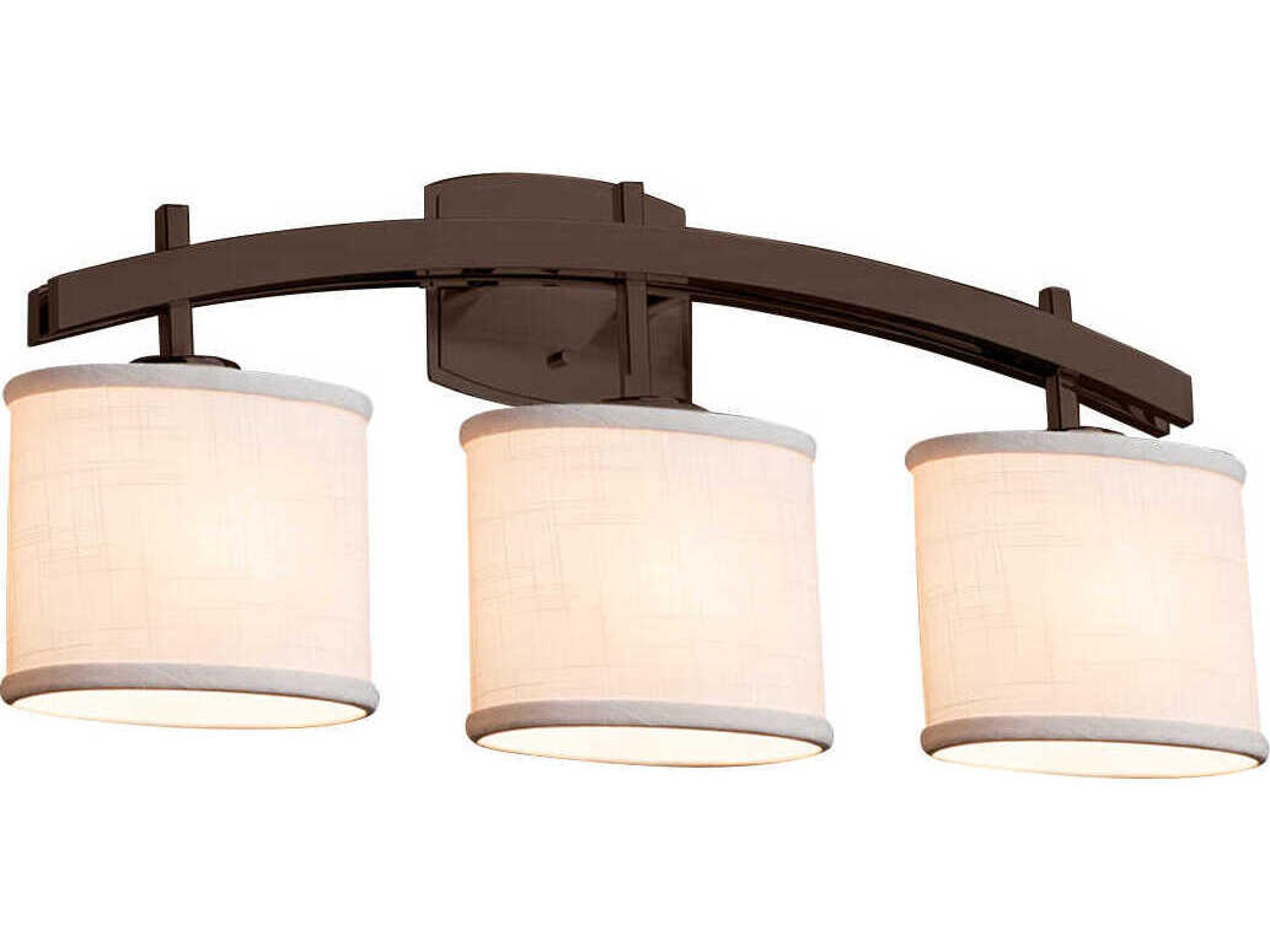 Justice Design Group Textile 3-Light Bronze Vanity Light