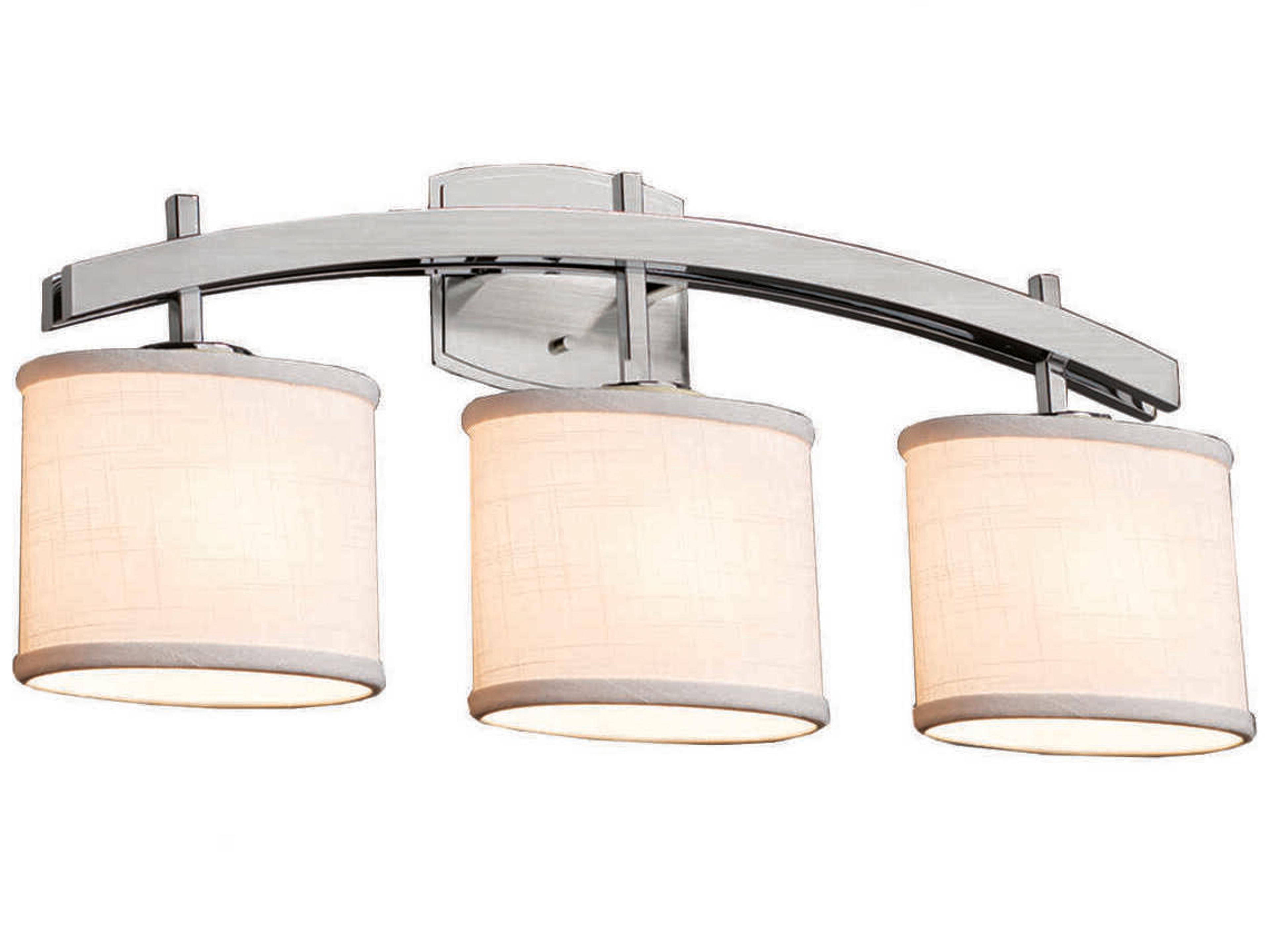 Justice Design Group Textile 3-Light Bronze Vanity Light